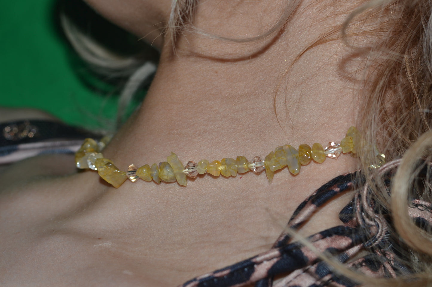 Yellow Agate & Crystal Choker – Radiance, Joy & Solar Power (14")