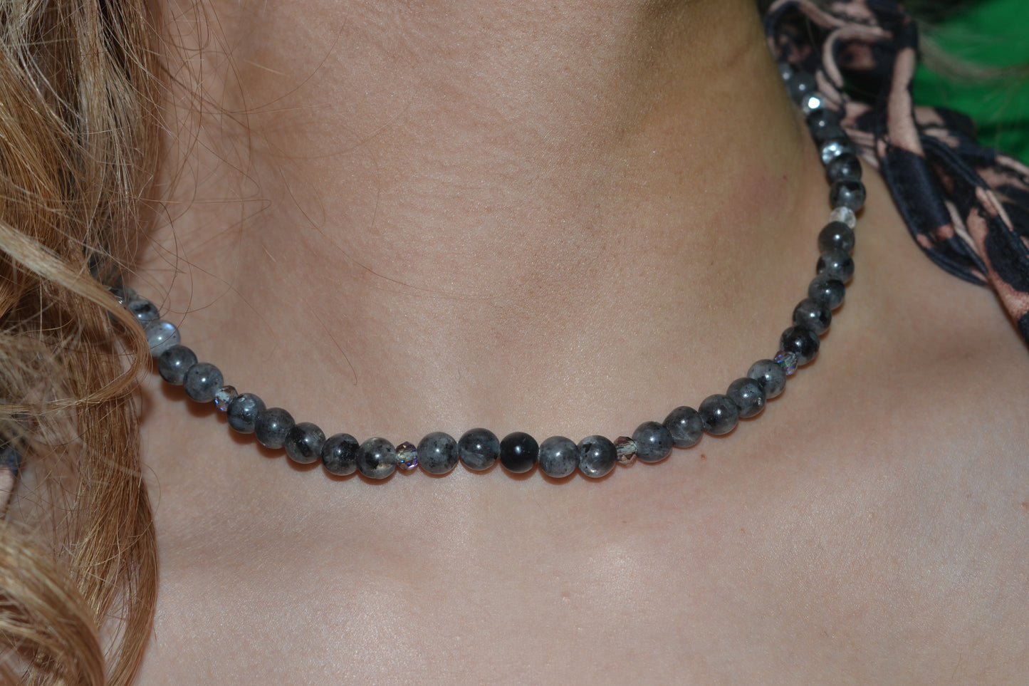 Labradorite & Crystal Light Choker – Intuition, Protection & Inner Spark (16”)