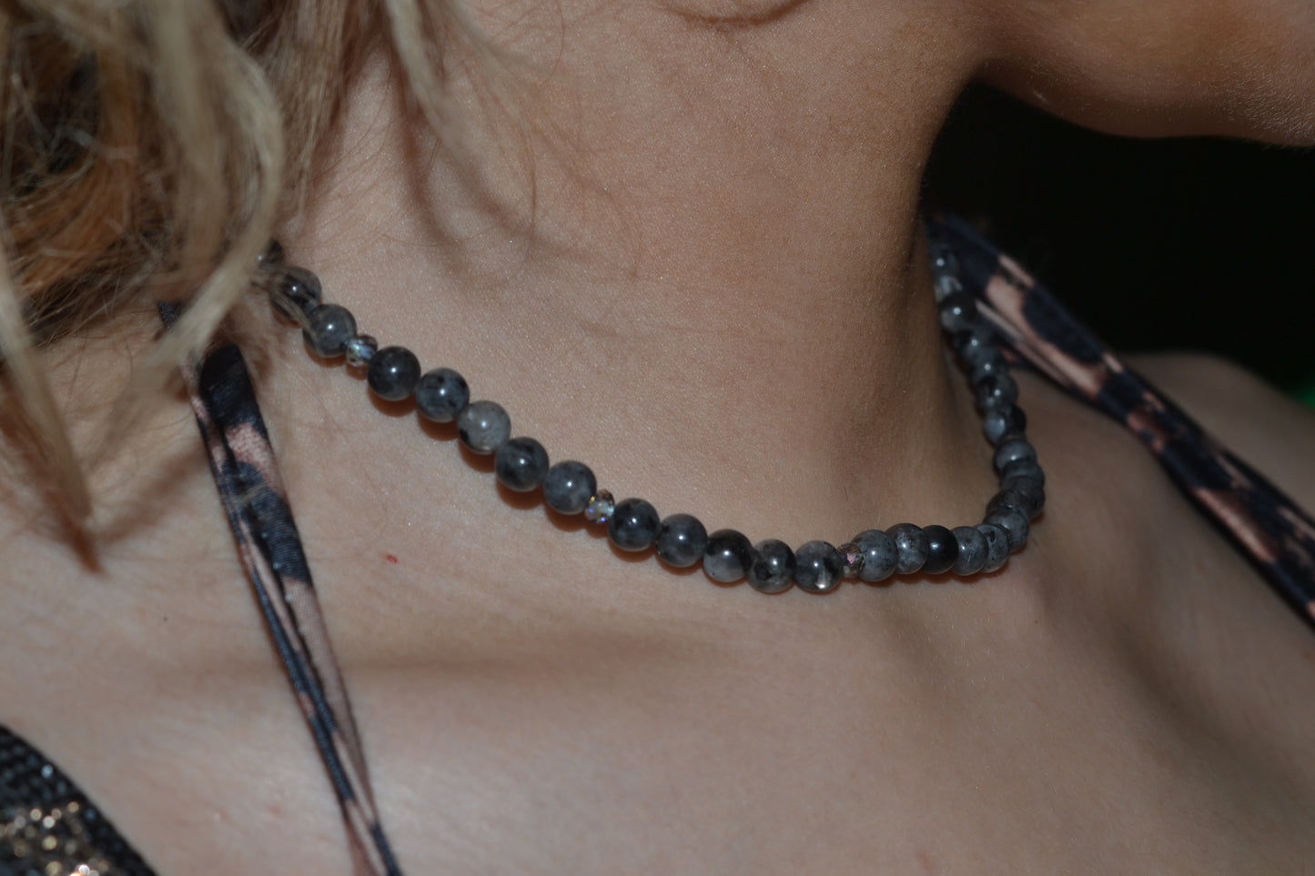 Labradorite & Crystal Light Choker – Intuition, Protection & Inner Spark (16”)
