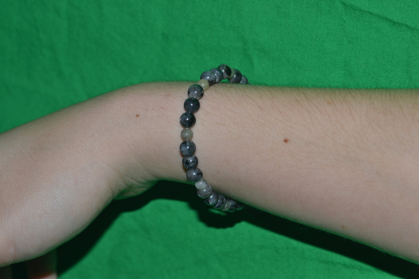 Labradorite Light & Shadow Bracelet – 4mm Grey & 2mm Green Labradorite for Intuition & Balance