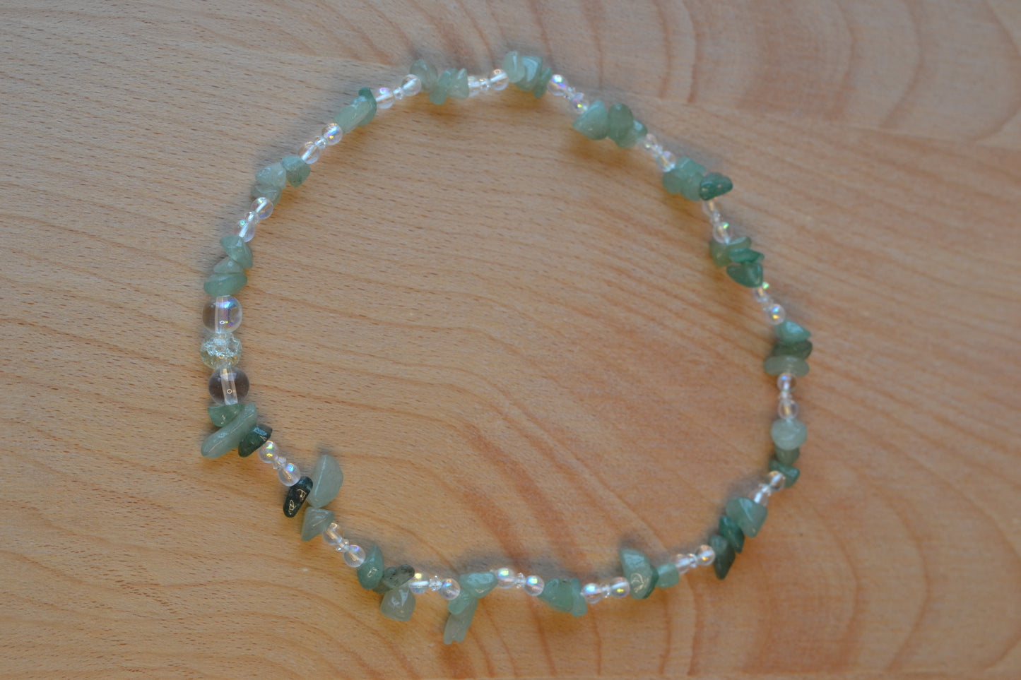 Aventurine, Aura Bead & Crystal Choker – Confidence, Light & Radiance (15")