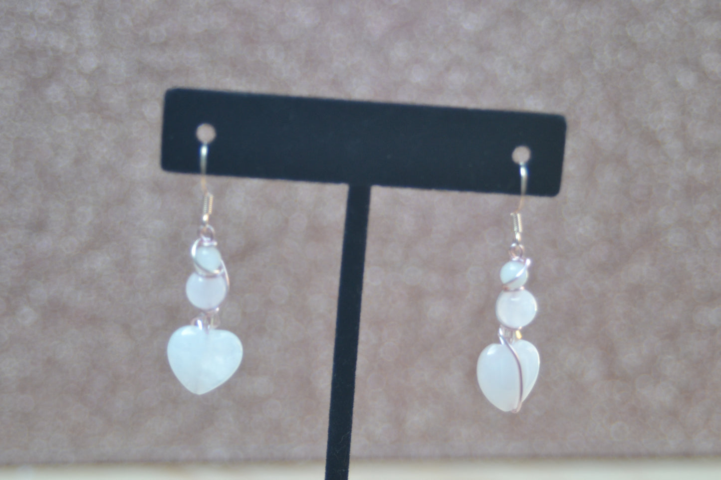 Rose Quartz Heart Earrings