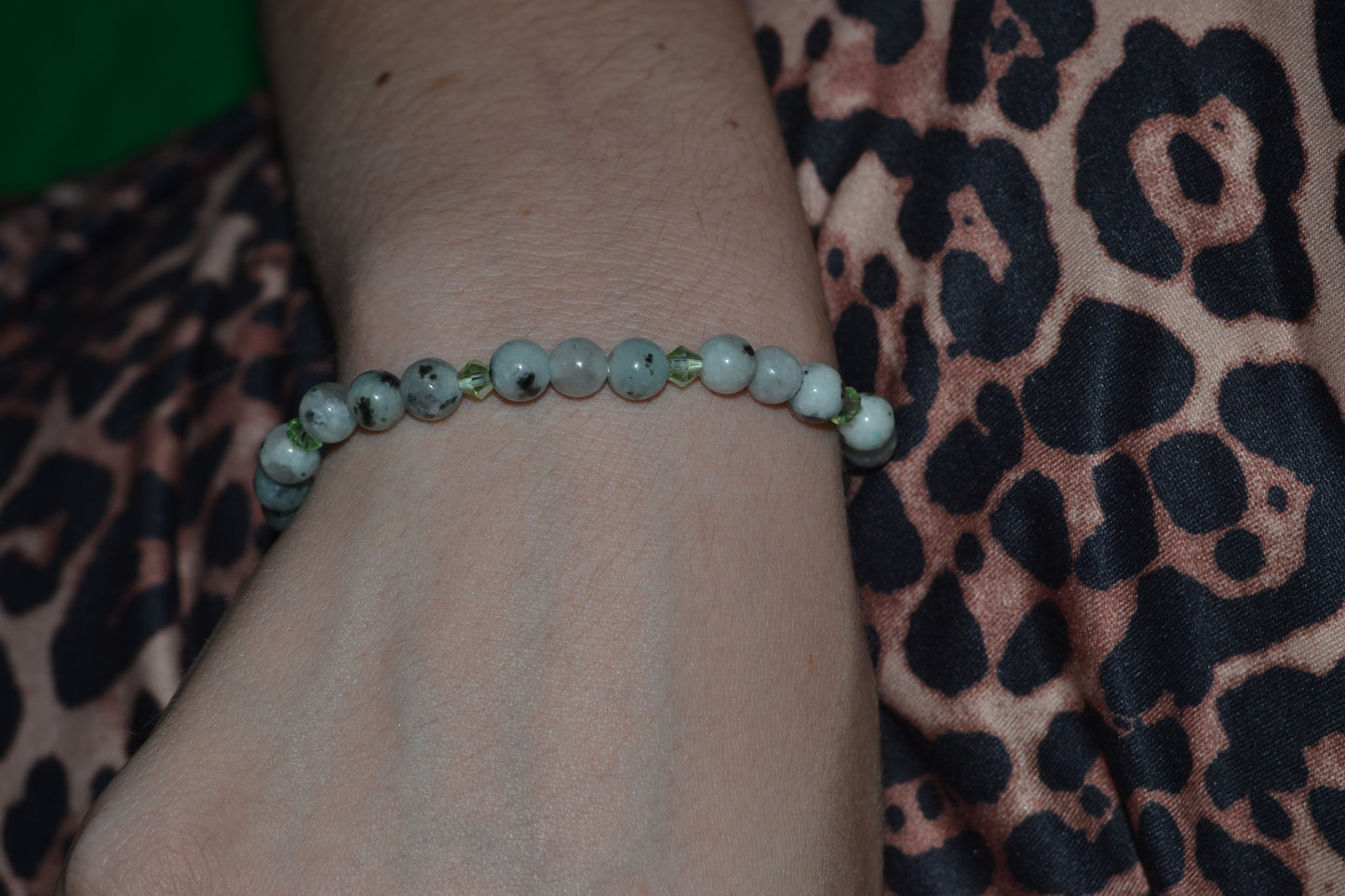 Green Sesame Jasper Bracelet – Subtle Earthy Elegance