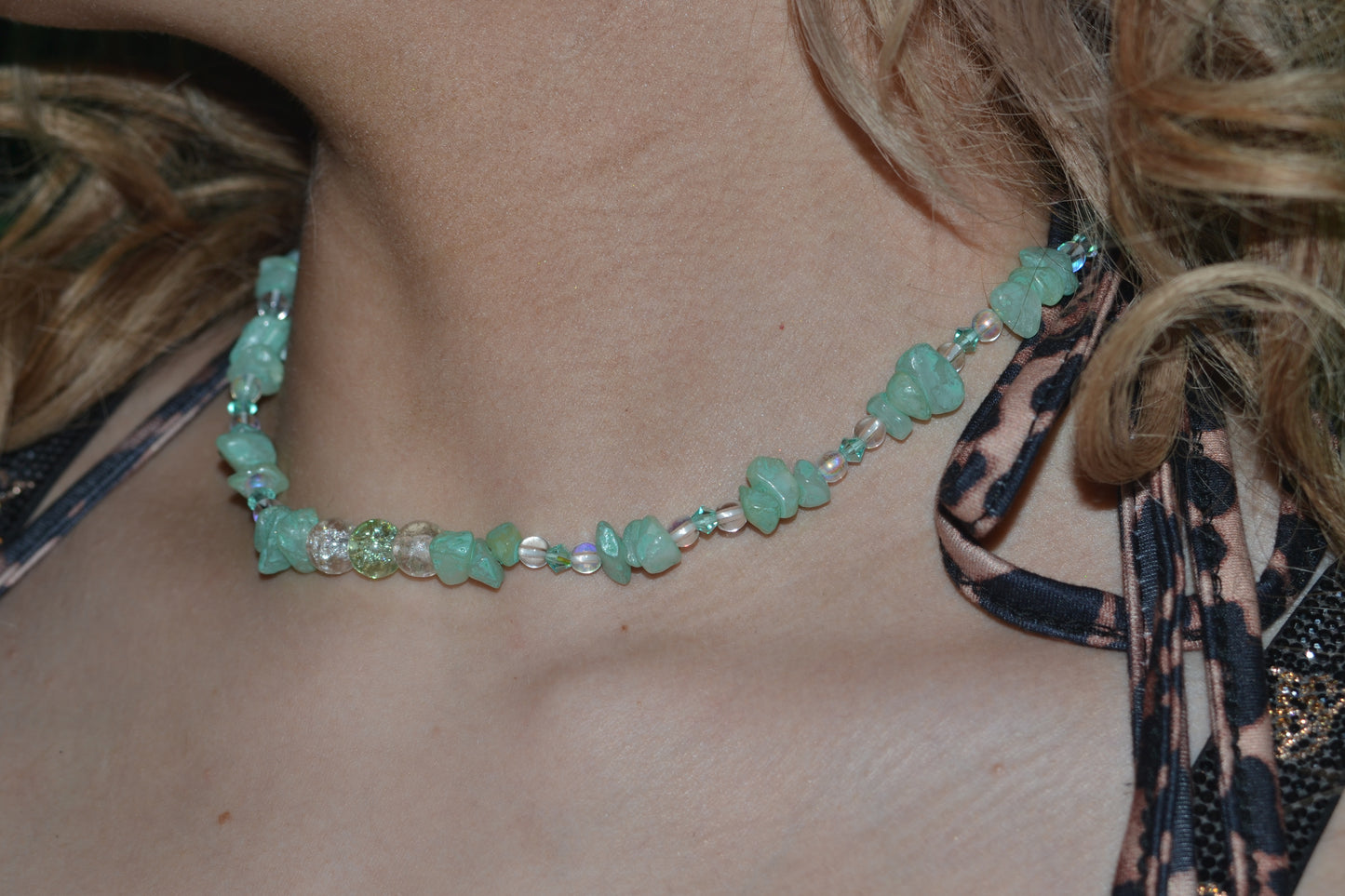 Painted Aventurine Choker – One-of-a-Kind Aura & Alchemy (15")