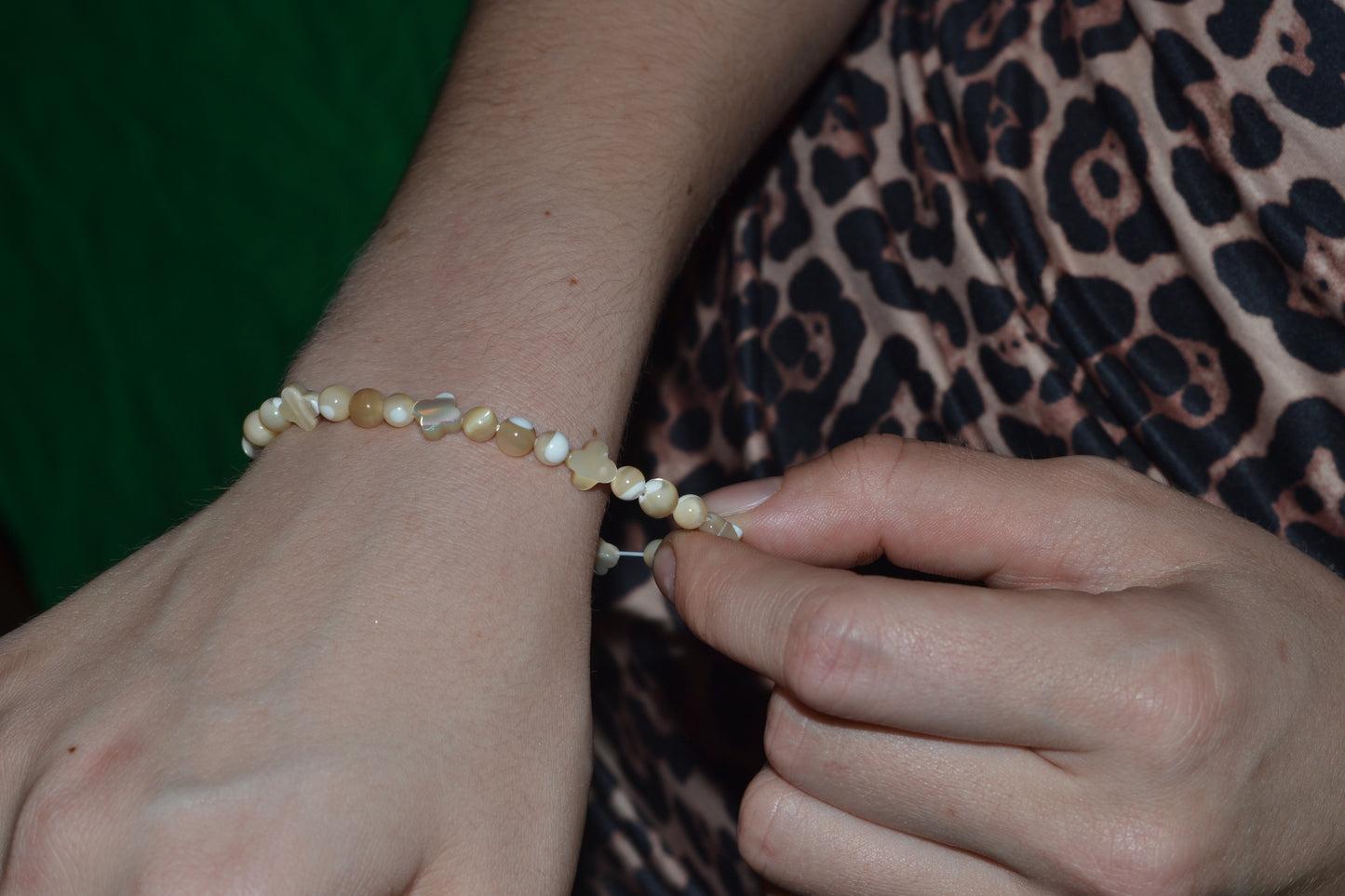 Yellow Mother of Pearl Bracelet & Earring Set – Sterling Silver Wrapped Luck & Light