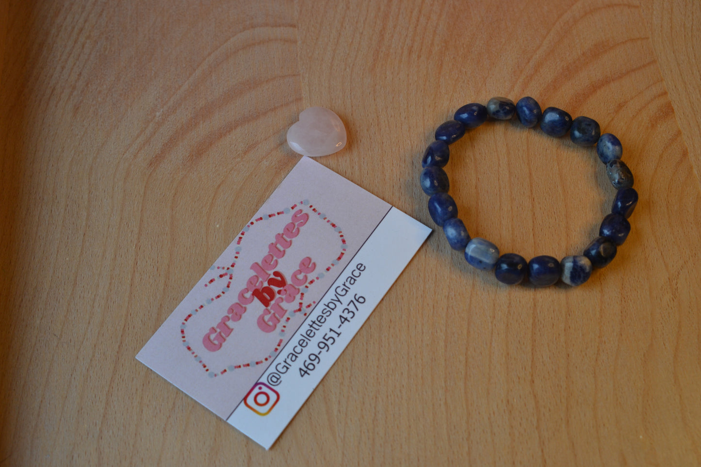 Raw Sodalite Rectangle Bead Bracelet – Intuition, Truth & Inner Balance