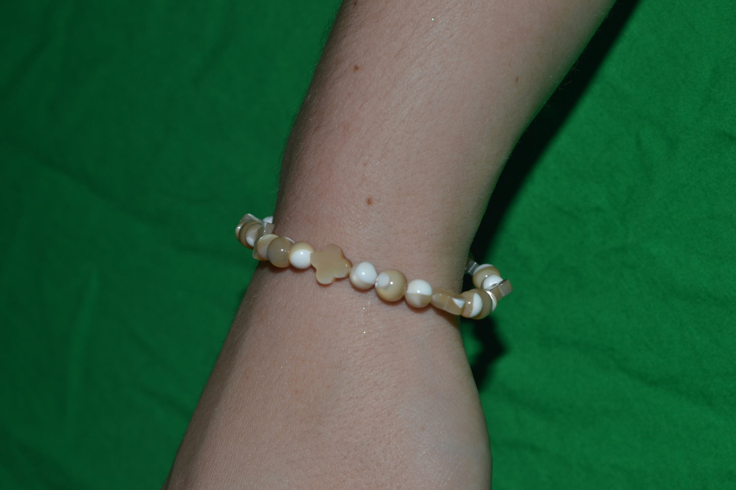 Yellow Mother of Pearl Bracelet & Earring Set – Sterling Silver Wrapped Luck & Light