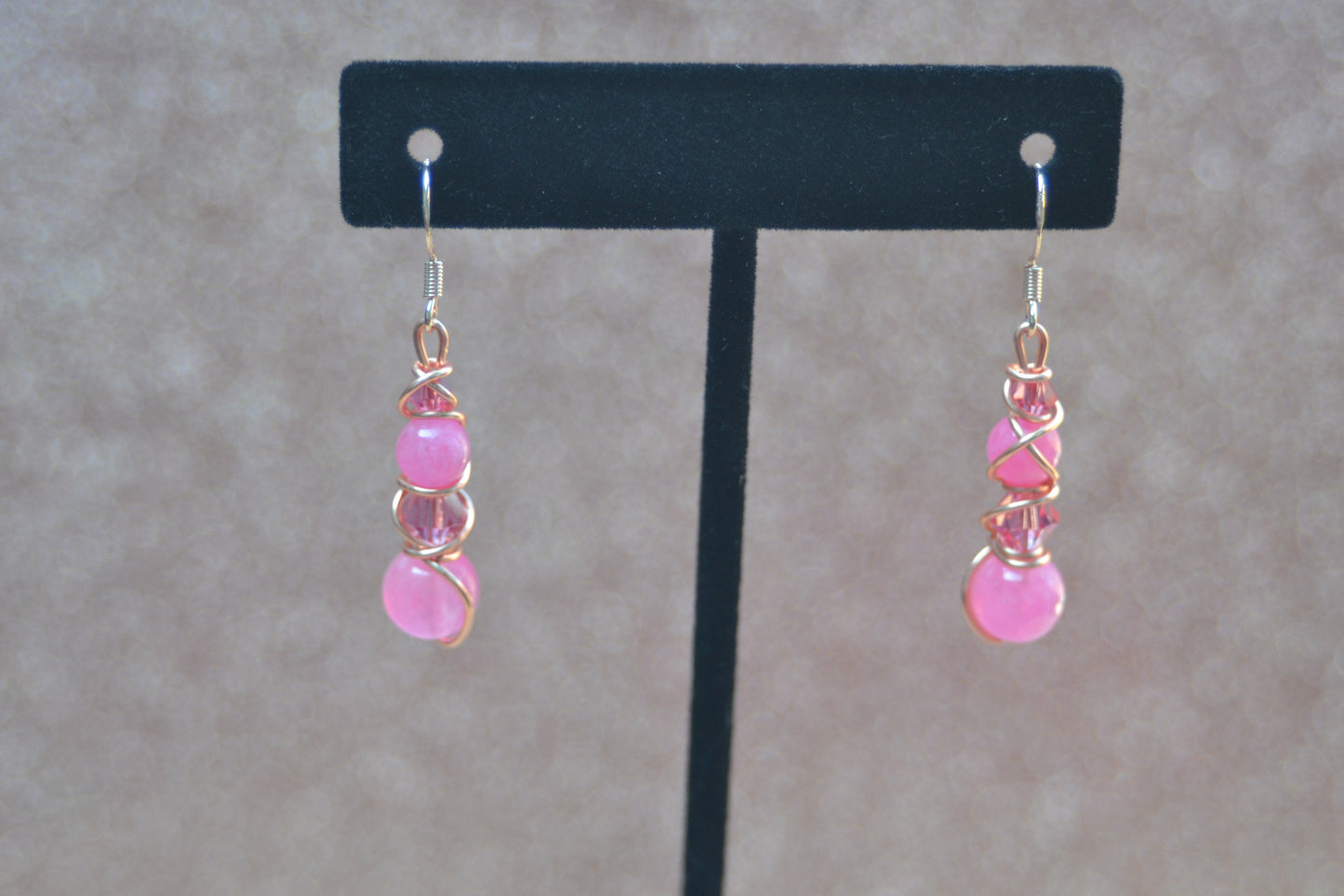 Hot Pink Jade Earrings