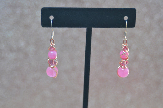 Hot Pink Jade Earrings