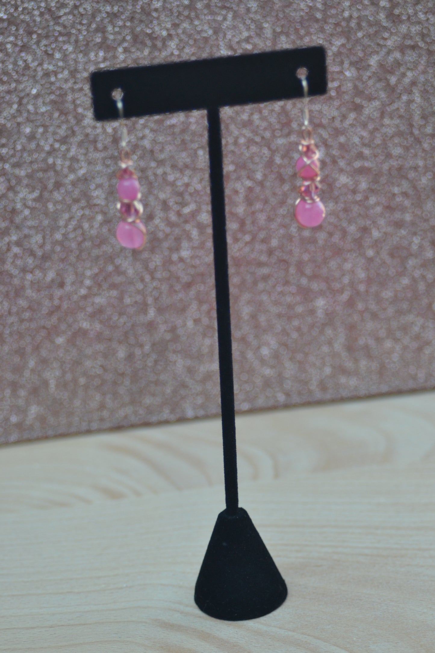 Hot Pink Jade Earrings