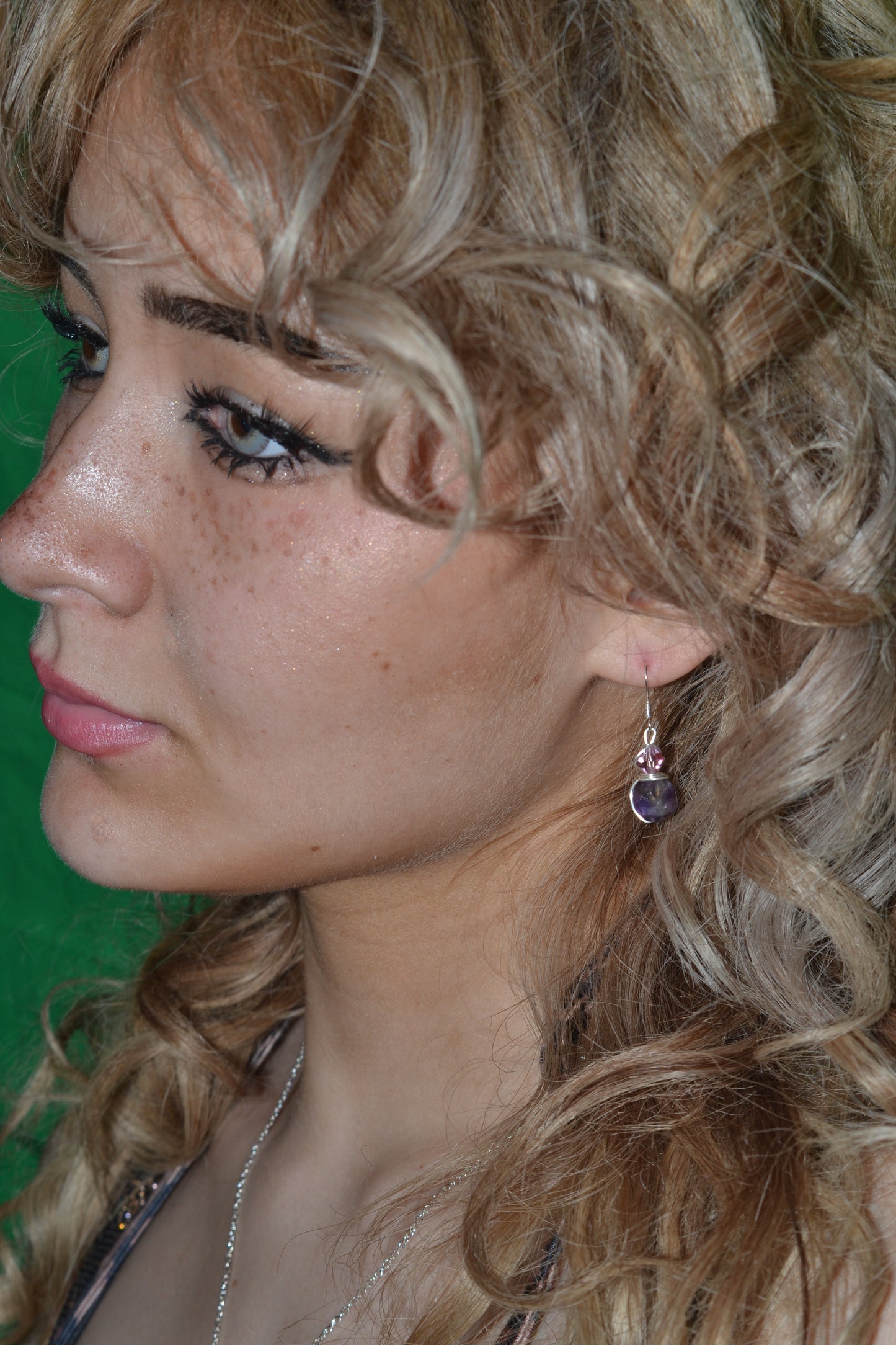 Amethyst & Crystal Sterling Silver Set – Intuition & Elegance (925 Necklace + Earrings)