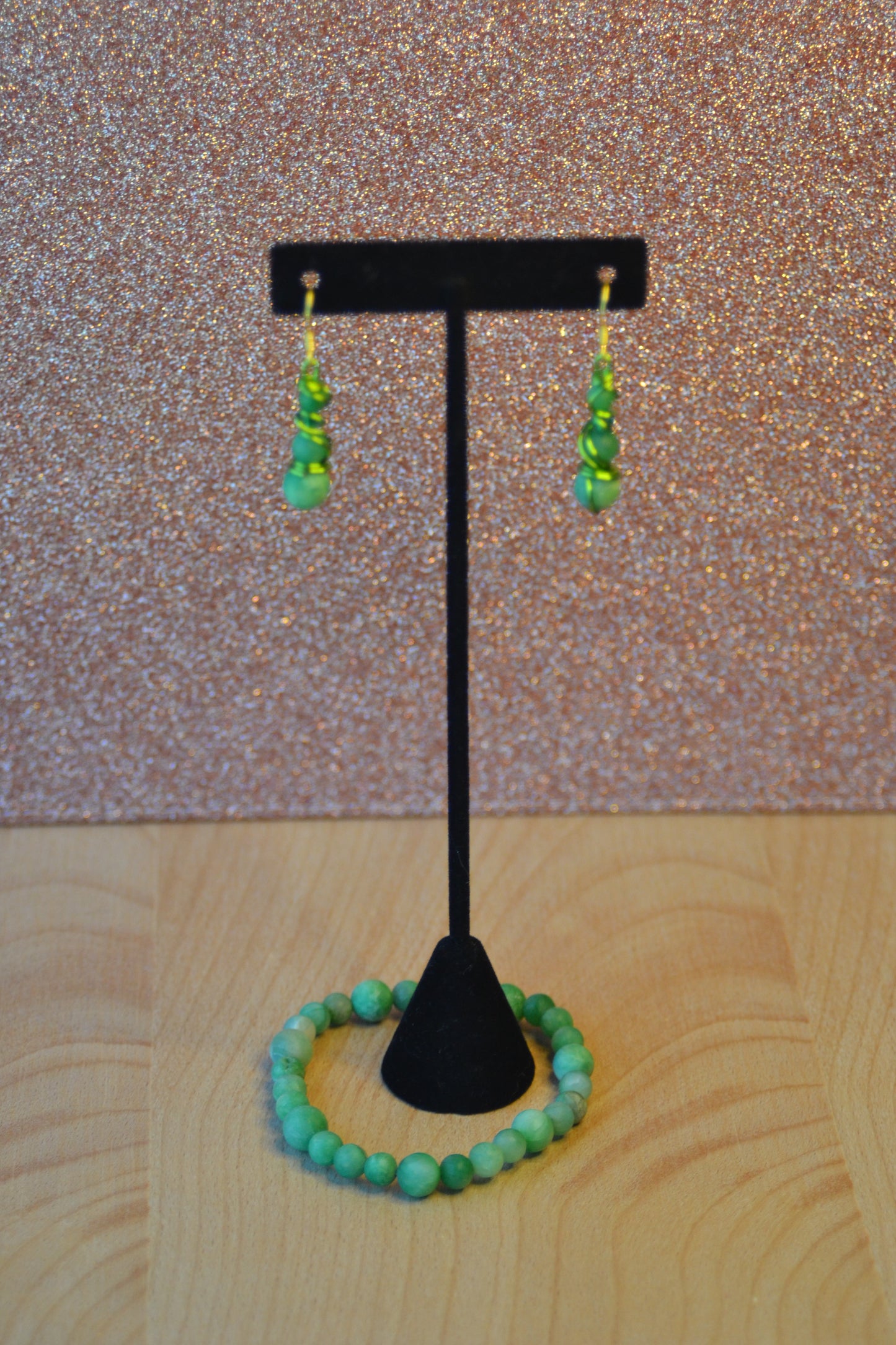 Unpolished Jade Bracelet & Earring Set – Raw Heart Energy & Earth Elegance