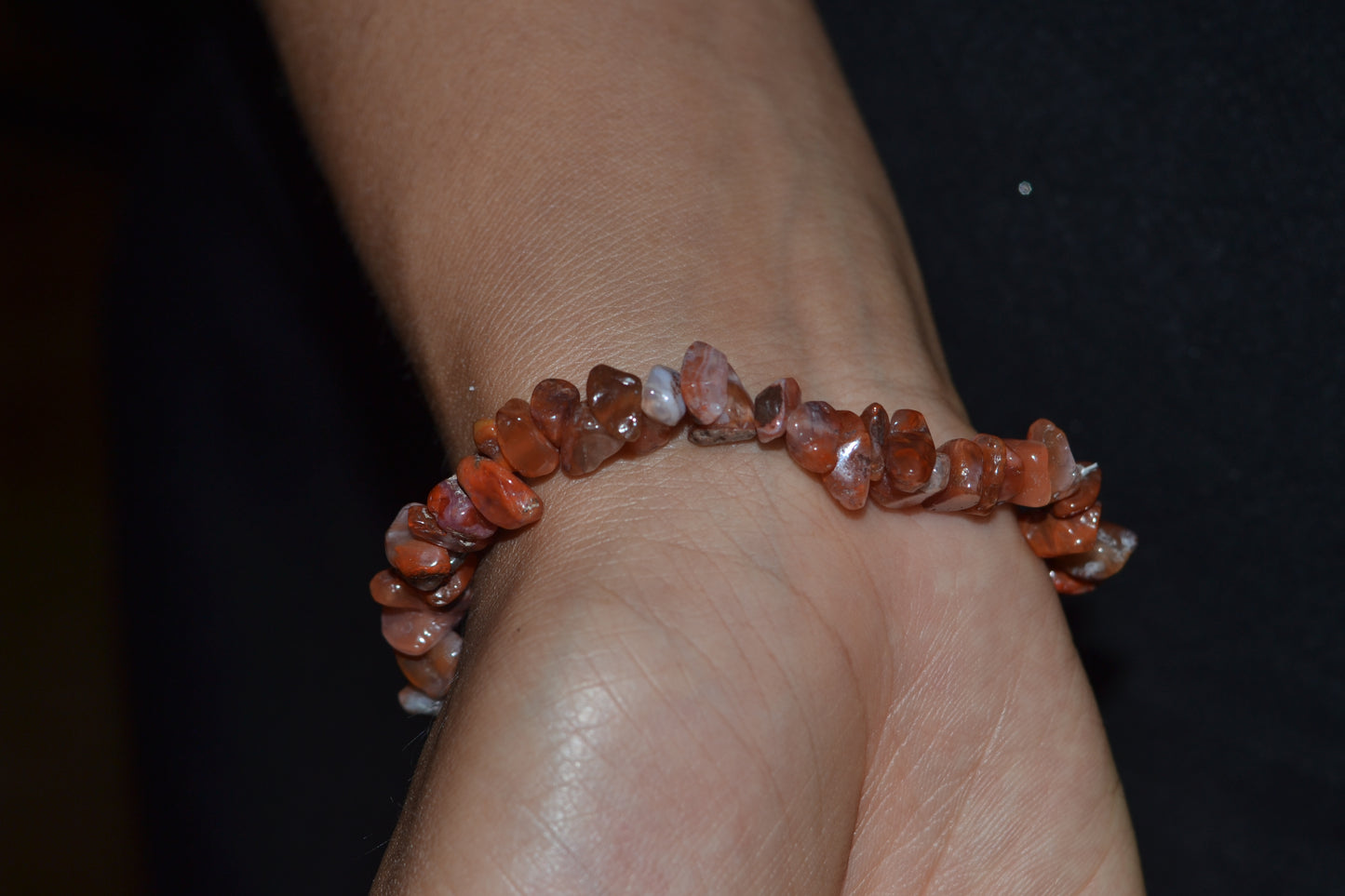 Fire Agate & Jasper Chip Bead Bracelet – Grounding & Protective Energy