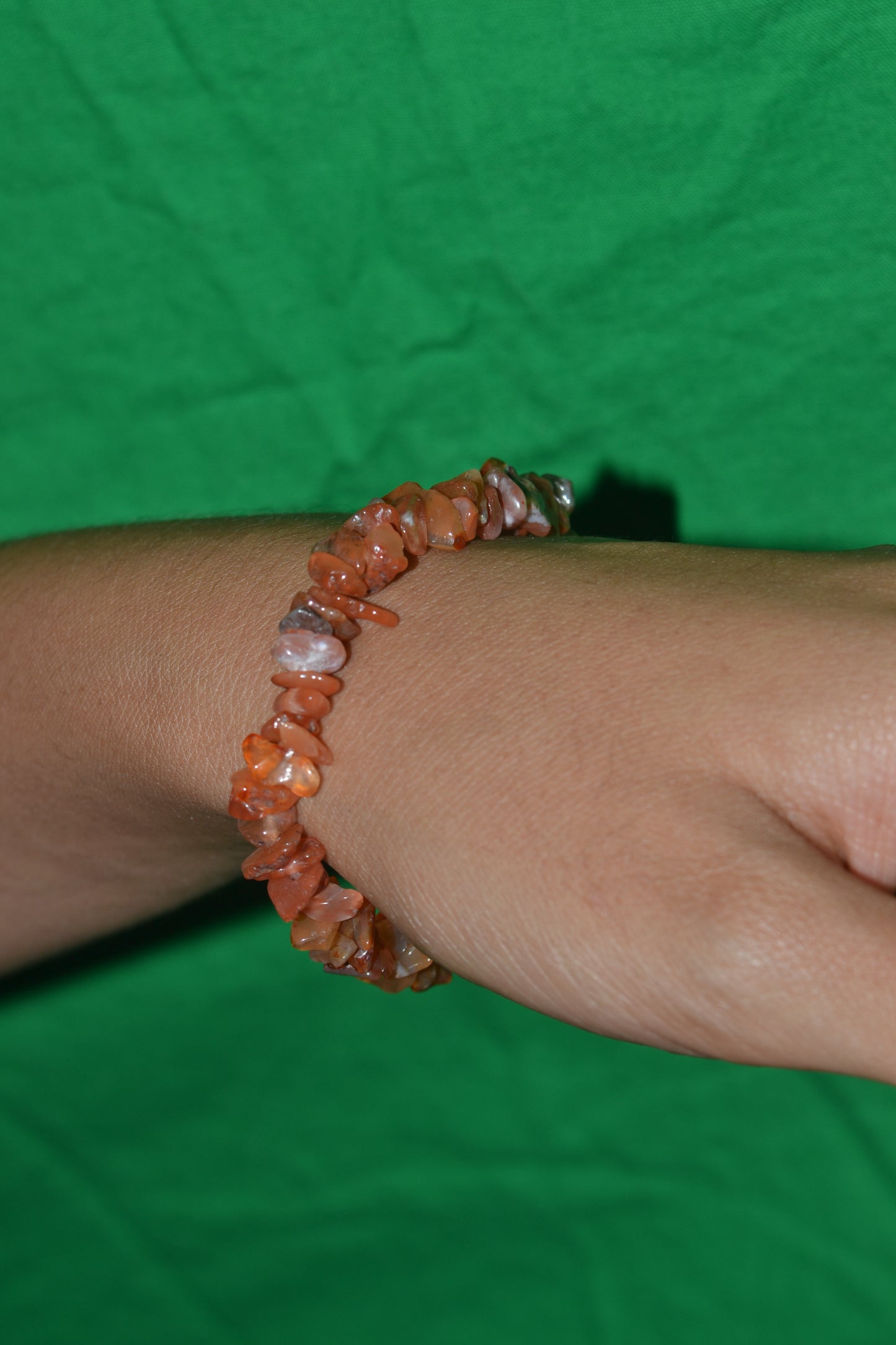 Fire Agate & Jasper Chip Bead Bracelet – Grounding & Protective Energy