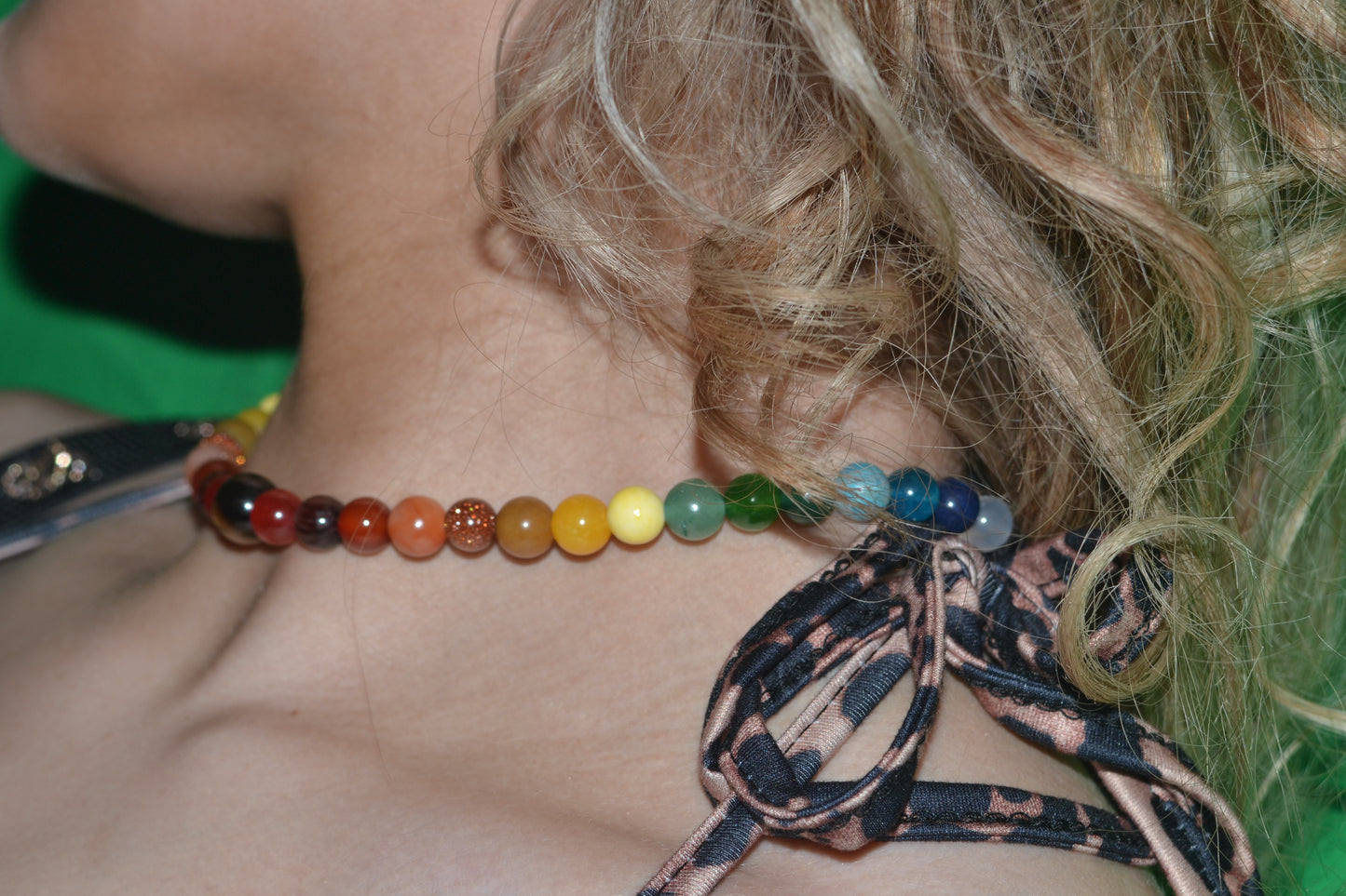 Gemstone Rainbow Journey Choker – Dual-Sided Power with Yellow Tiger’s Eye & Black Onyx (16”)