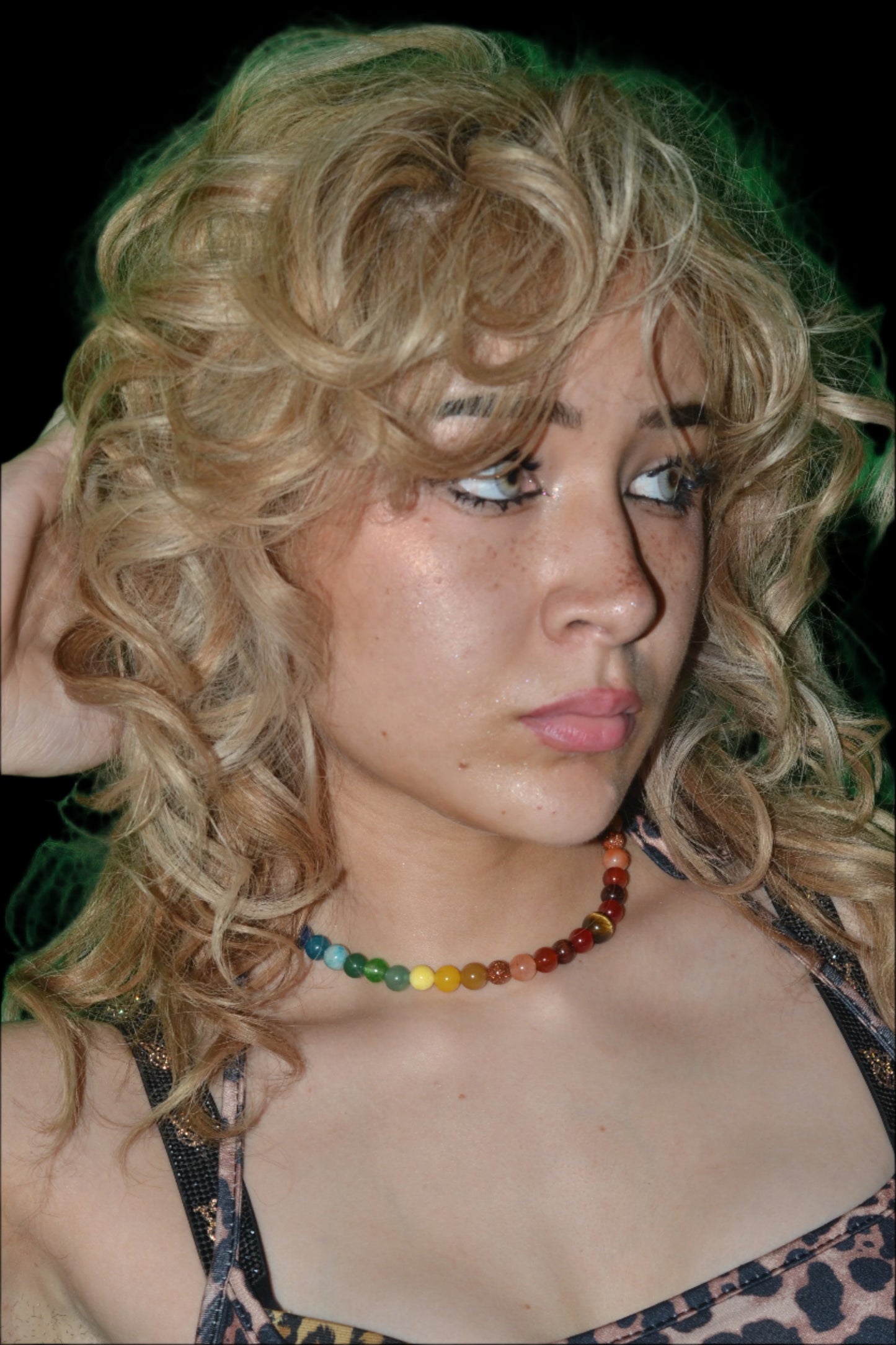 Gemstone Rainbow Journey Choker – Dual-Sided Power with Yellow Tiger’s Eye & Black Onyx (16”)