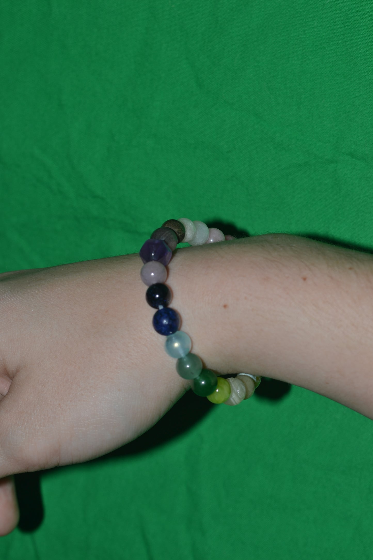 Faceted Amethyst-Centered Rainbow Gemstone Bracelet – Alignment, Strength & Clarity