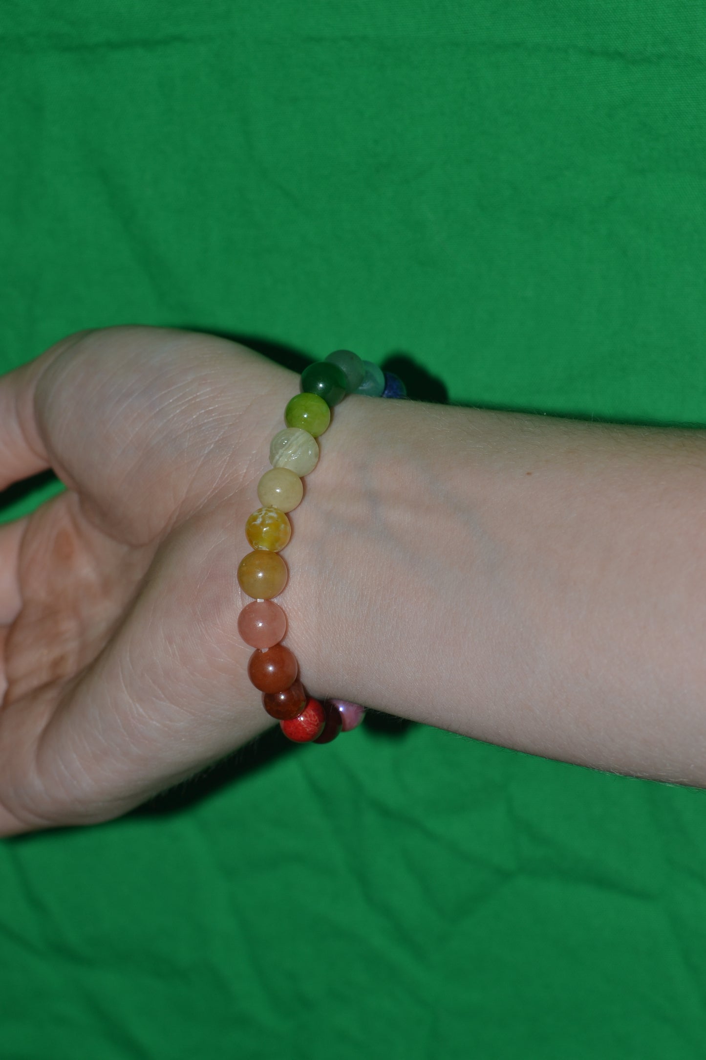 Faceted Amethyst-Centered Rainbow Gemstone Bracelet – Alignment, Strength & Clarity