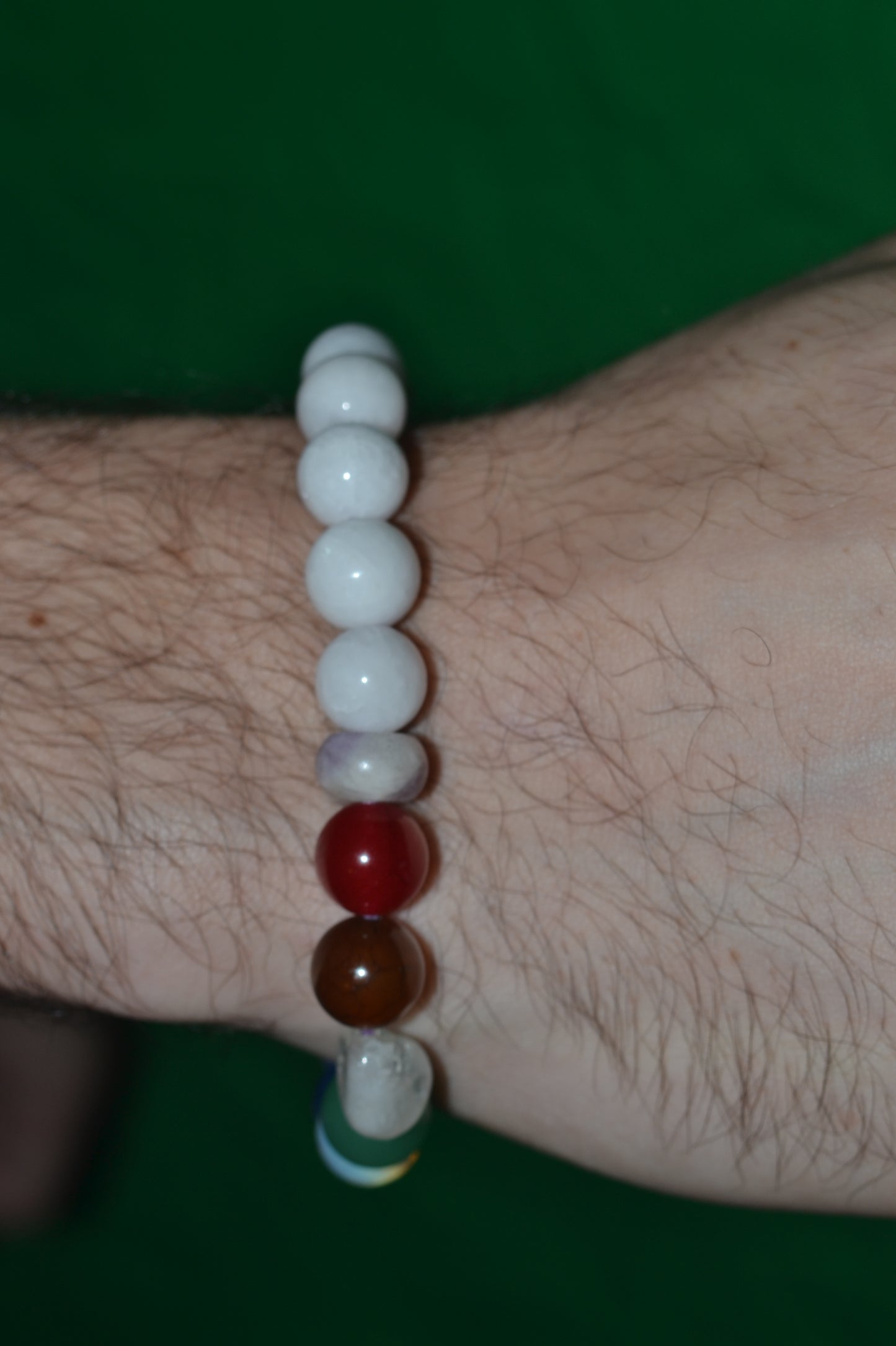 White Quartz & Rainbow Energy Bracelet – Super 7 Anchors & Full-Spectrum Power (8mm)