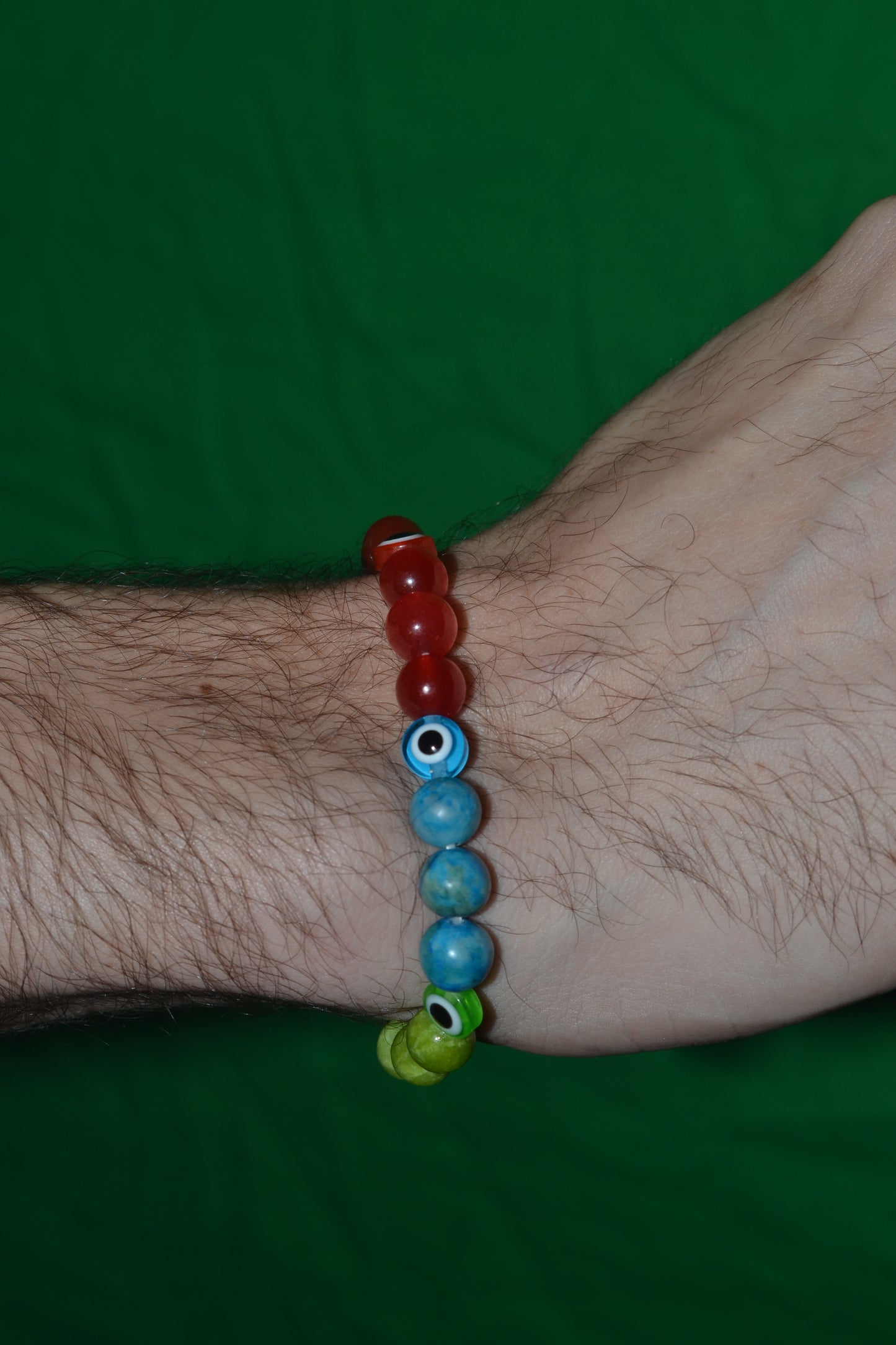 Rainbow Evil Eye Bracelet – Chakra Protection & Vibrational Alignment (6mm Gemstones)