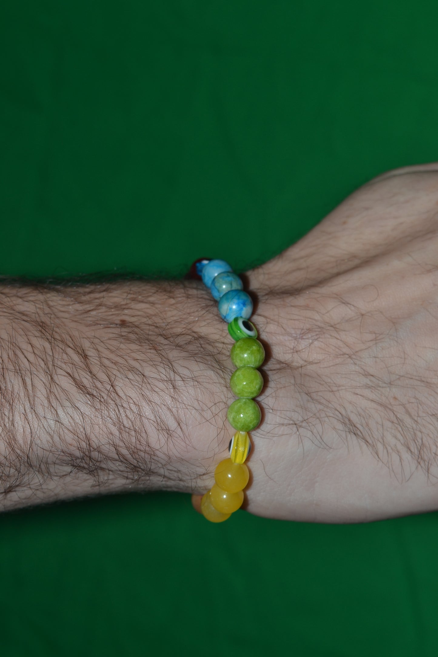 Rainbow Evil Eye Bracelet – Chakra Protection & Vibrational Alignment (6mm Gemstones)