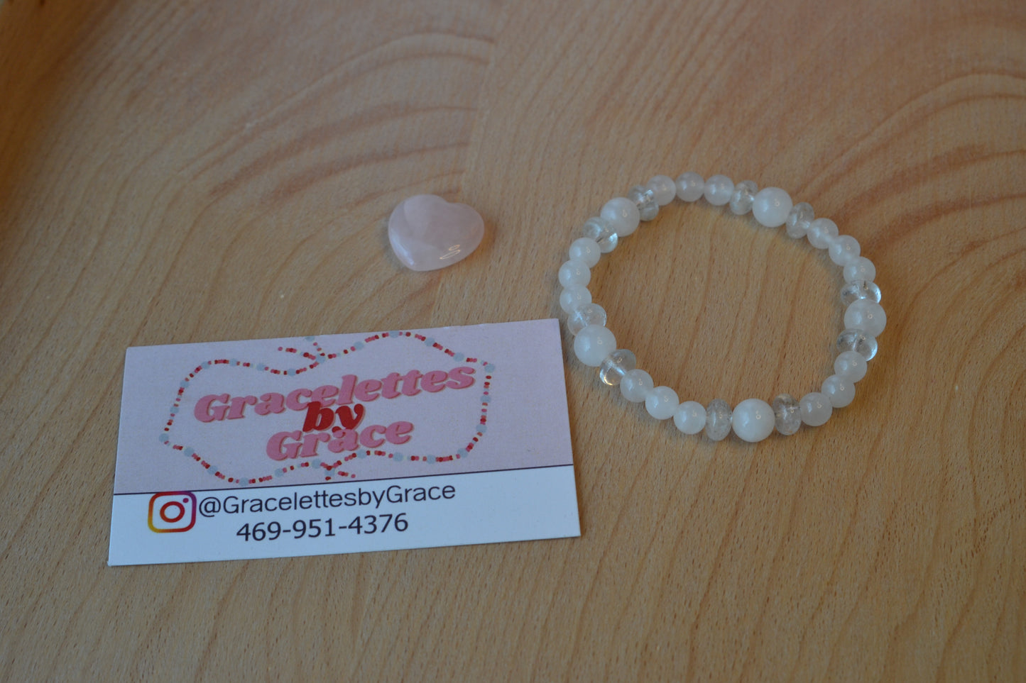Moonstone & Quartz Bracelet – Intuition, Clarity & Feminine Energy