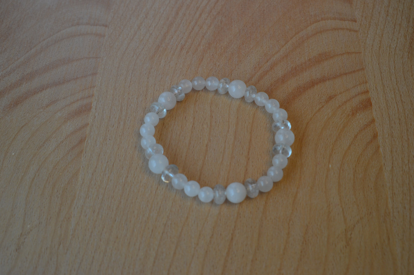 Moonstone & Quartz Bracelet – Intuition, Clarity & Feminine Energy