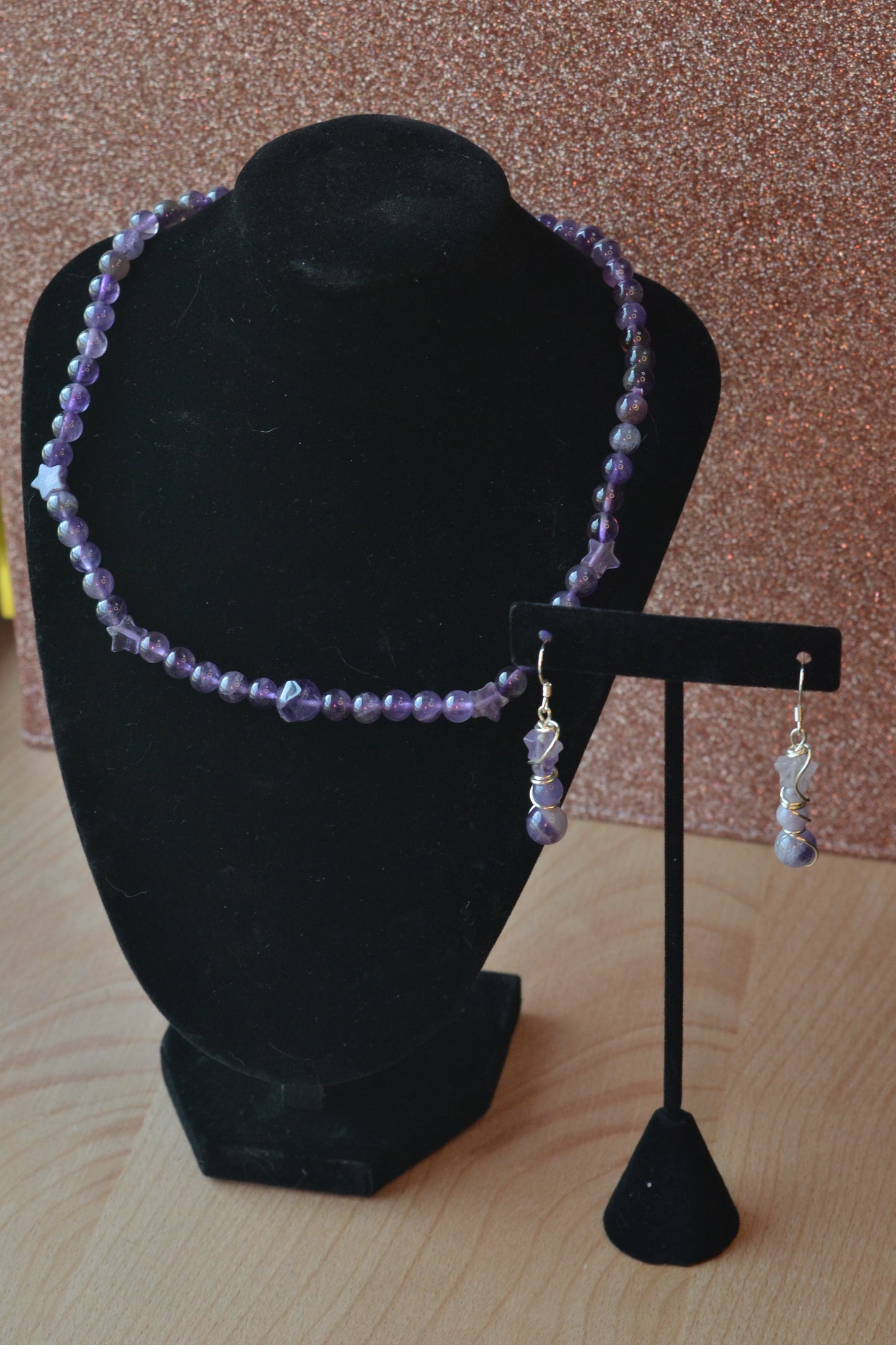 💜 Celestial Calm – Amethyst Choker & Earring Set