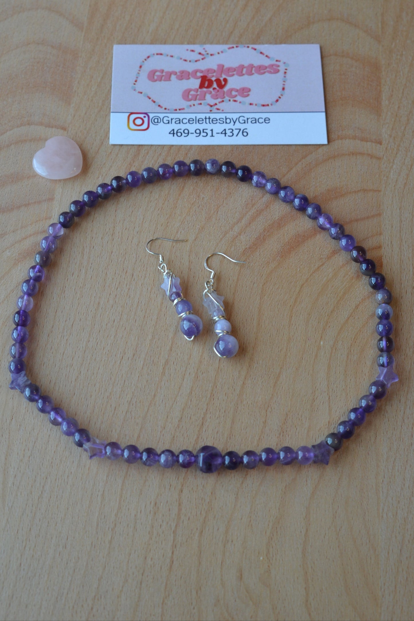 💜 Celestial Calm – Amethyst Choker & Earring Set