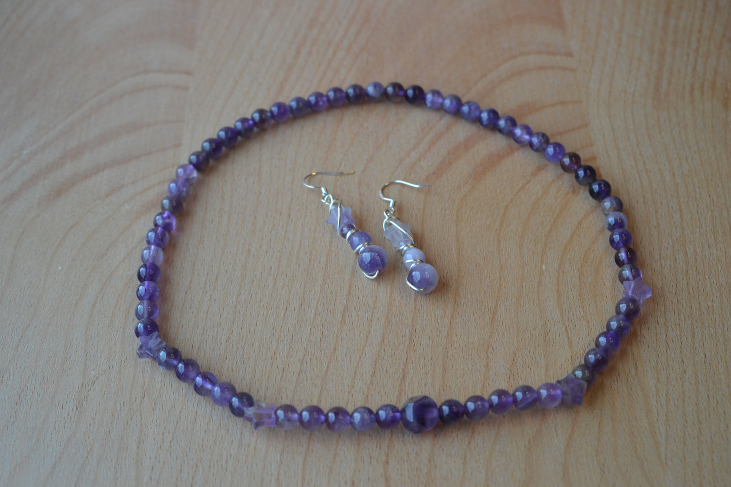 💜 Celestial Calm – Amethyst Choker & Earring Set