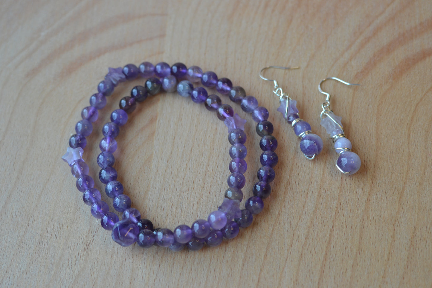 💜 Celestial Calm – Amethyst Choker & Earring Set