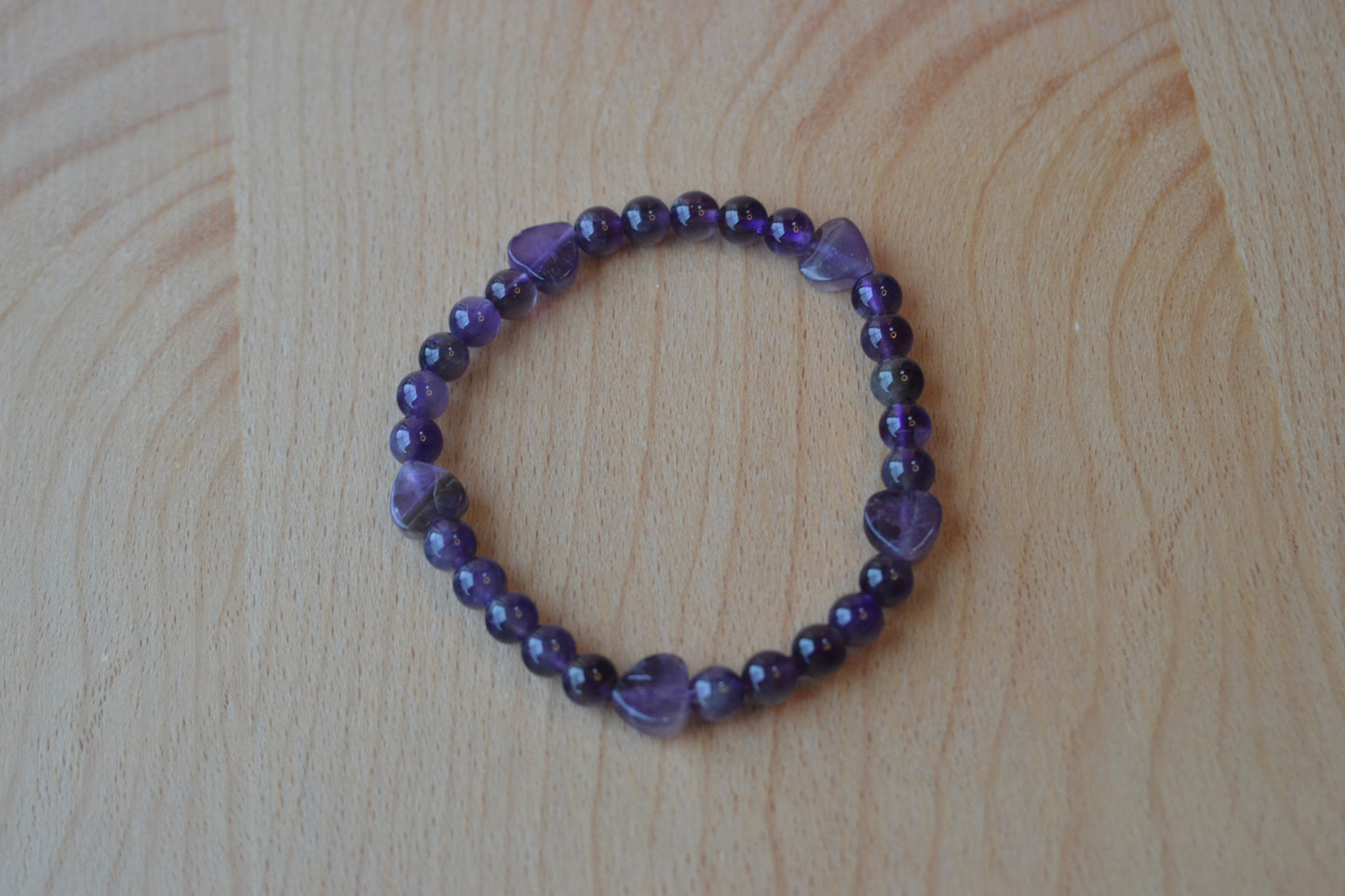Amethyst Heart Bracelet – Calm, Love & Spiritual Clarity (4mm + 6mm)