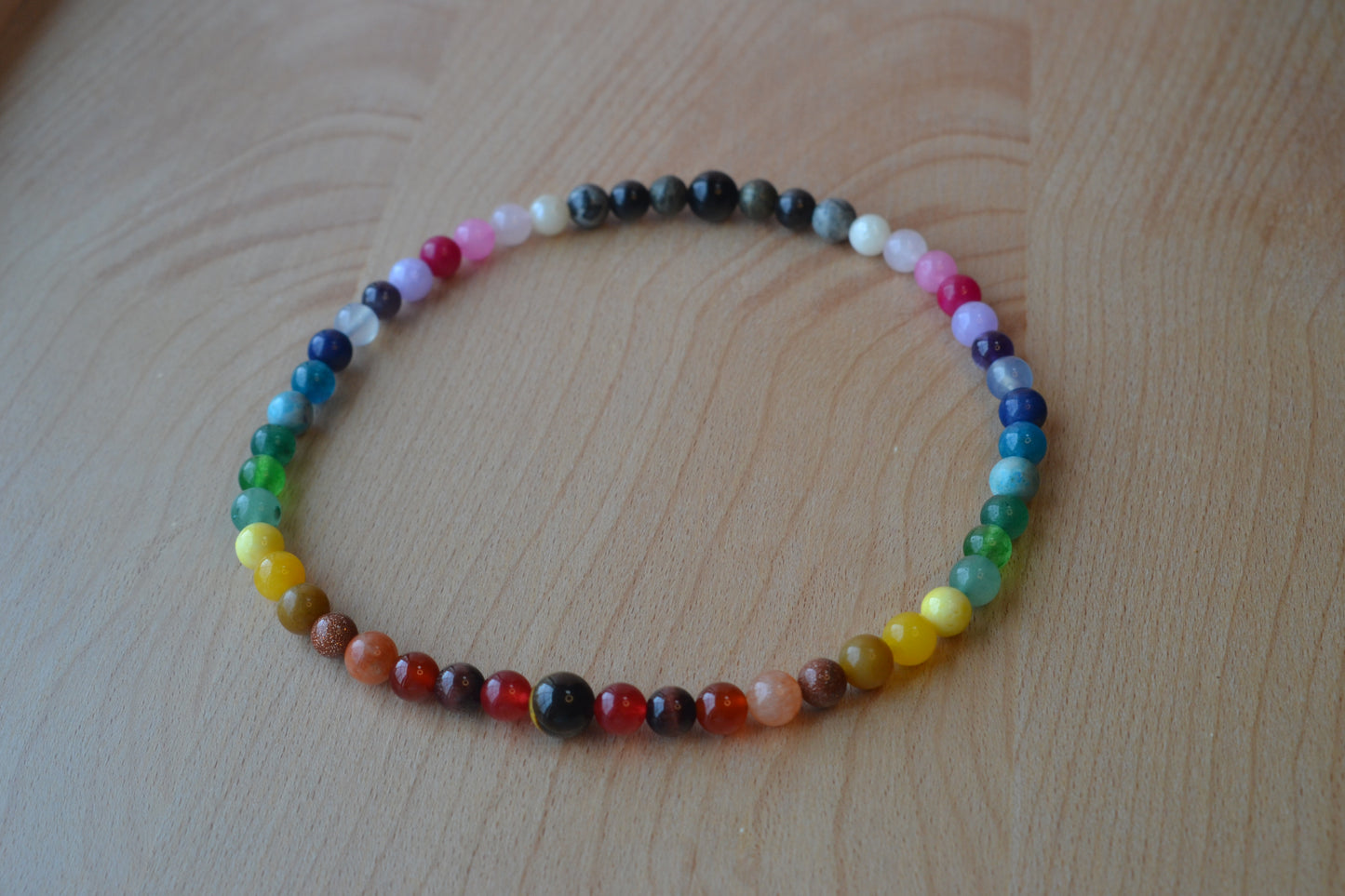 Gemstone Rainbow Journey Choker – Dual-Sided Power with Yellow Tiger’s Eye & Black Onyx (16”)