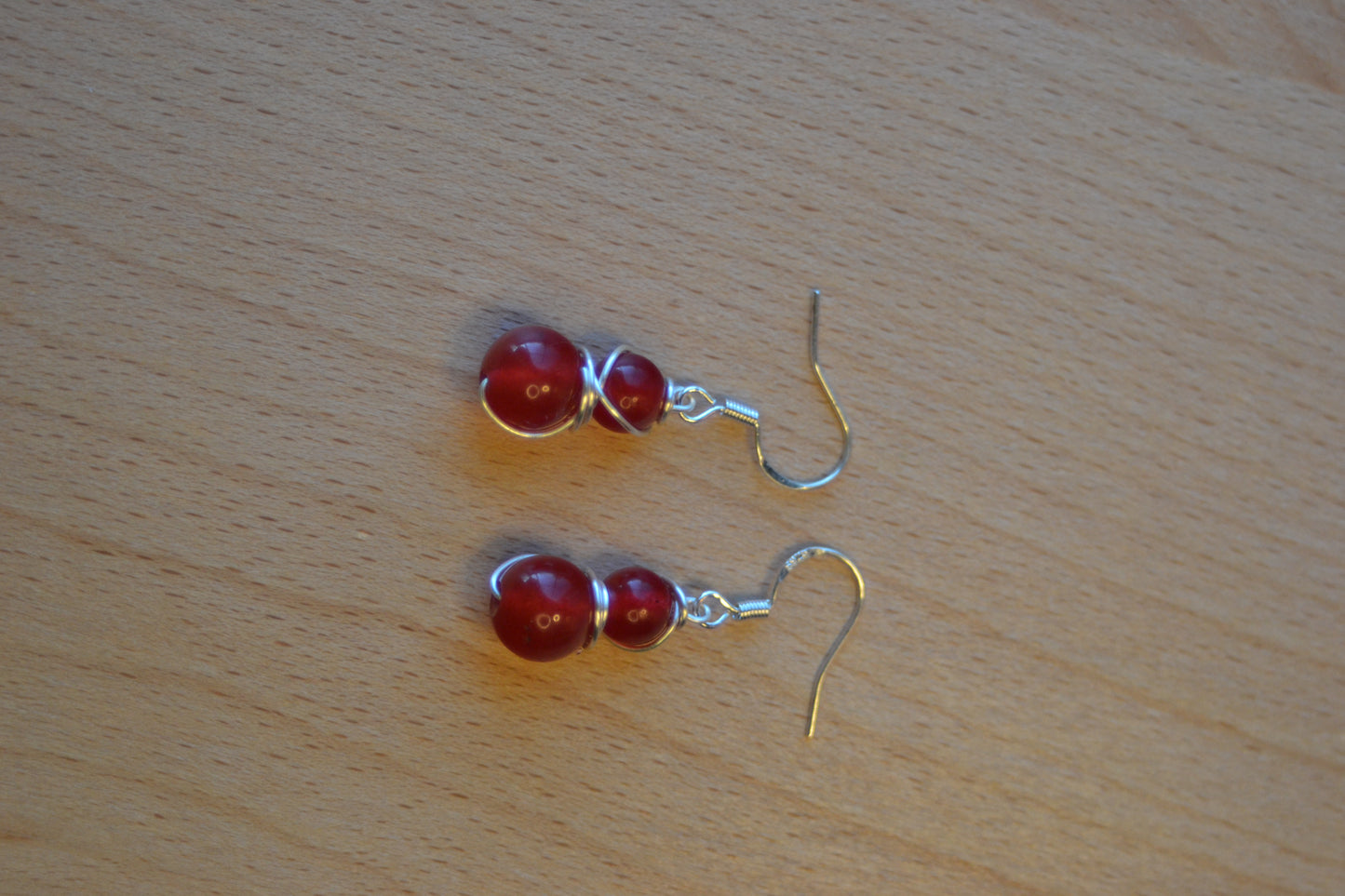 Cherry Quartz Earrings – Graceful Clarity in Silver