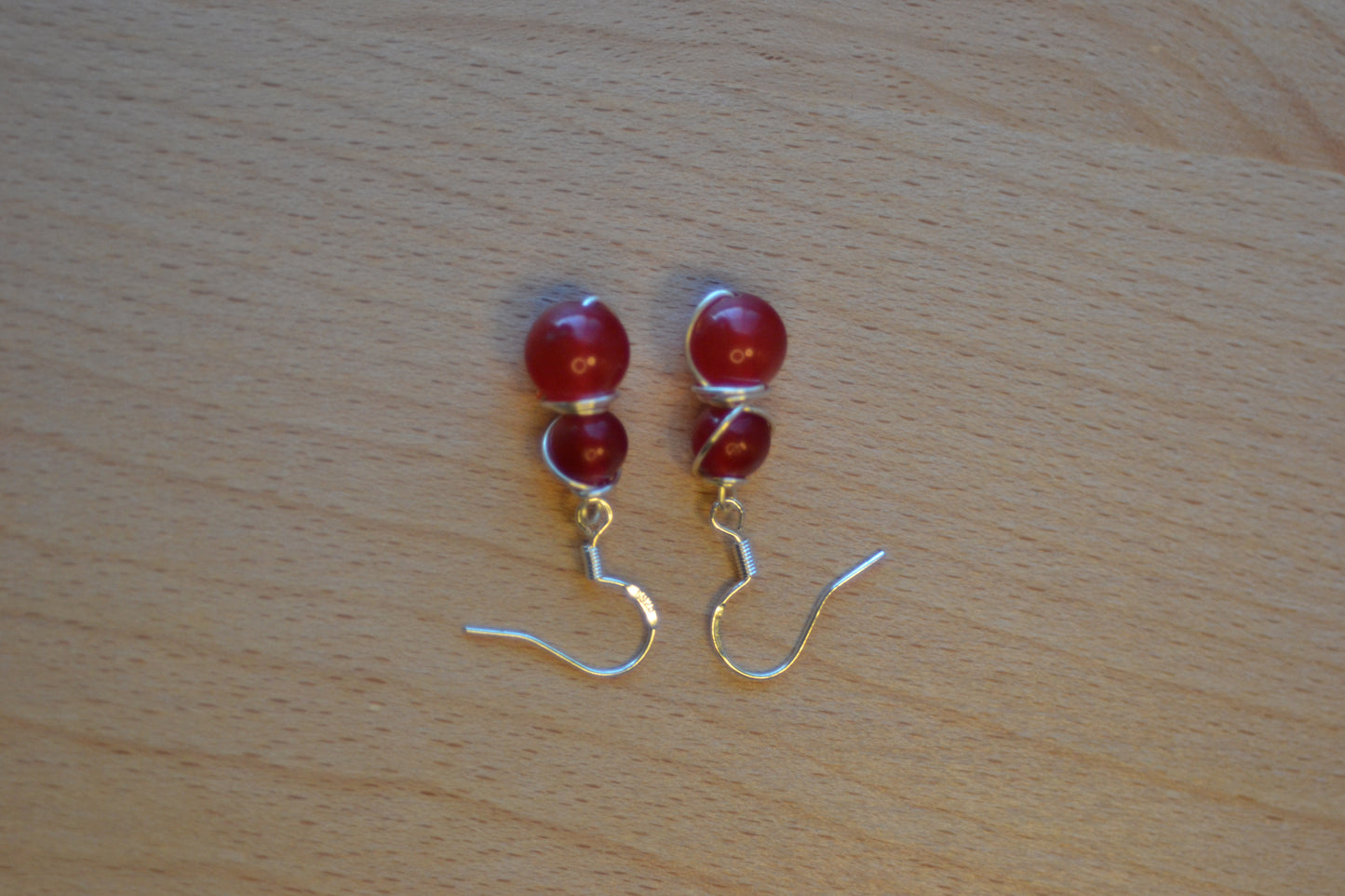 Cherry Quartz Earrings – Graceful Clarity in Silver