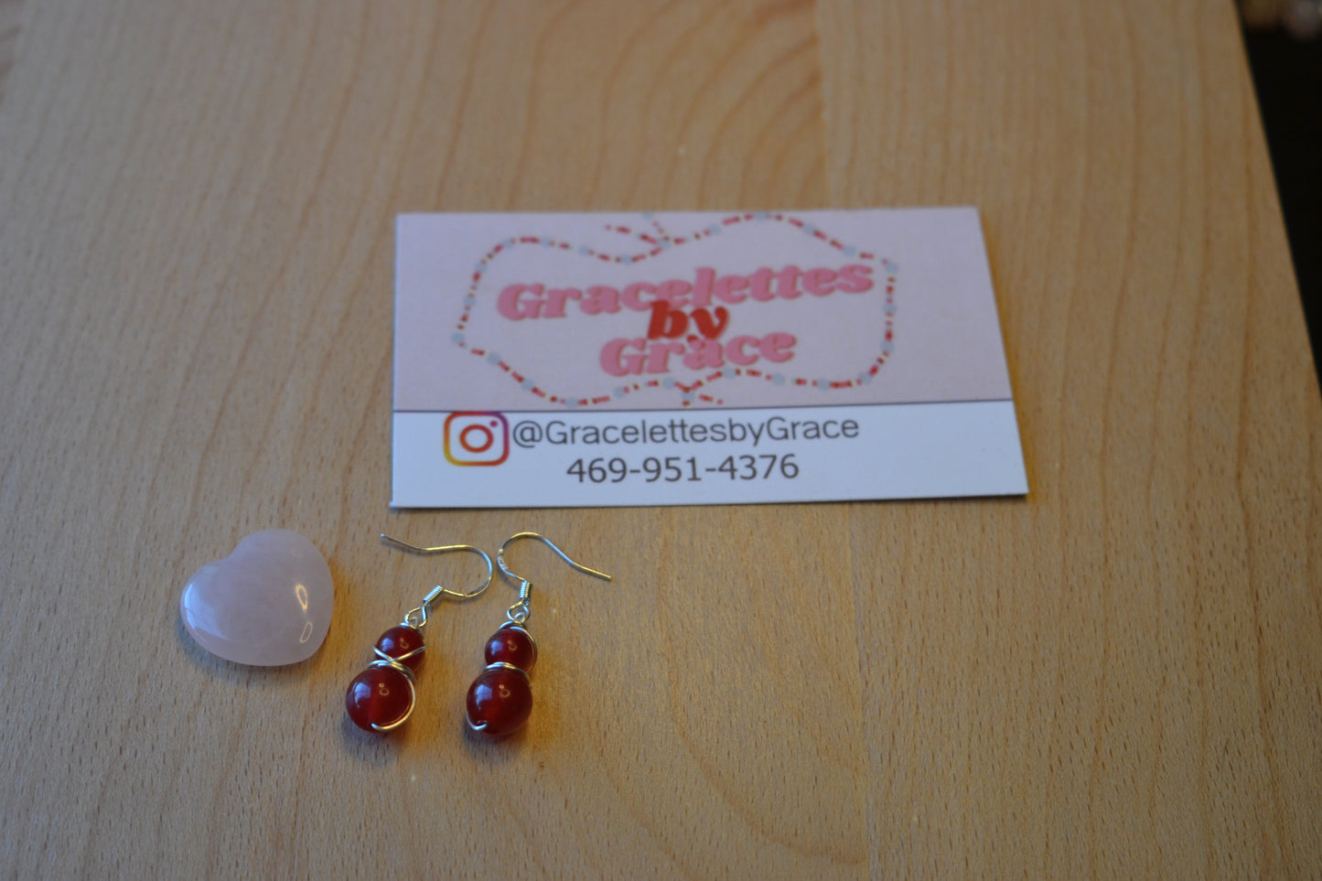 Cherry Quartz Earrings – Graceful Clarity in Silver