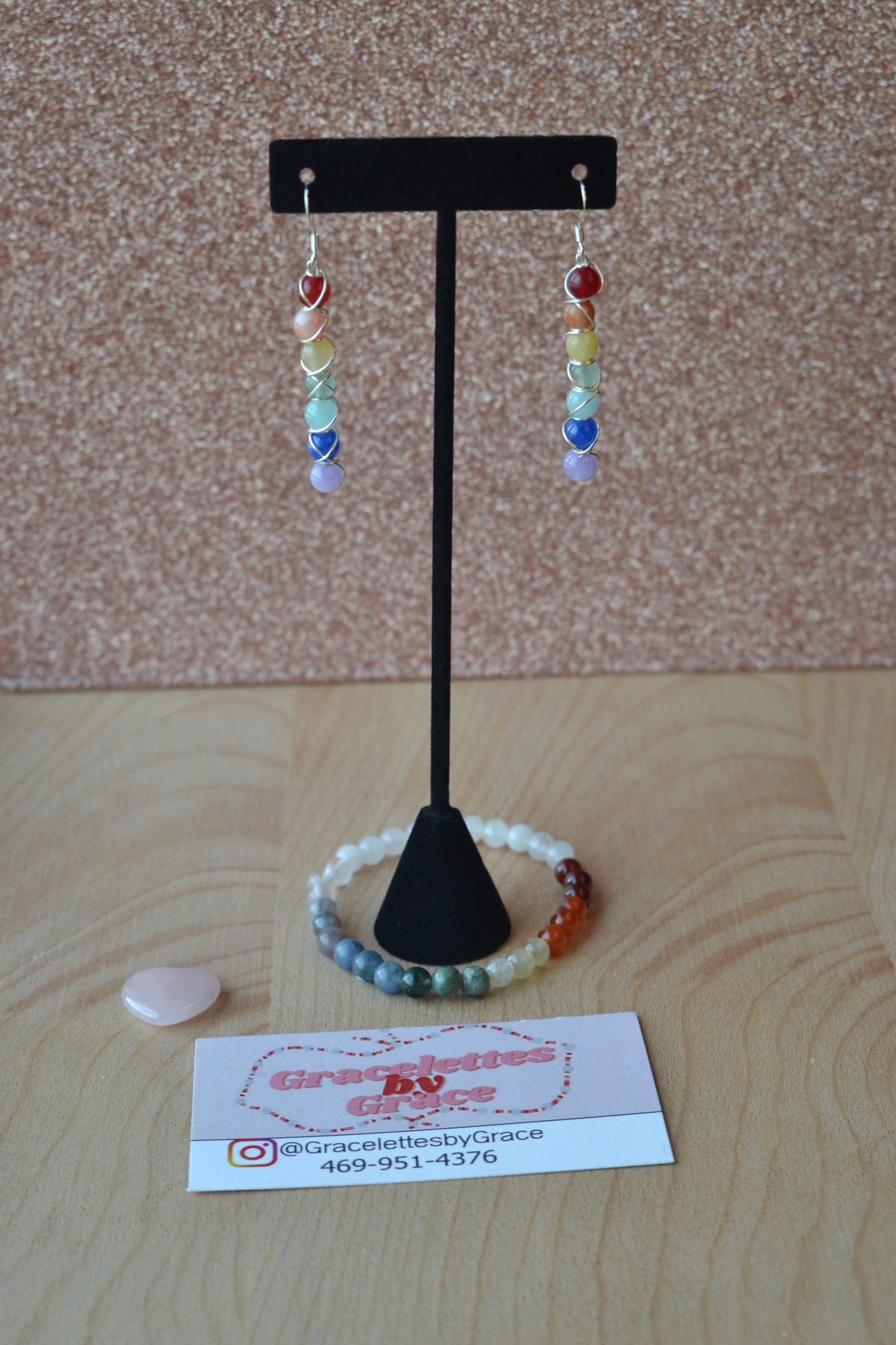 Radiant Rainbow Gemstone Set – Earrings & Bracelet for Balance, Light & Alignment