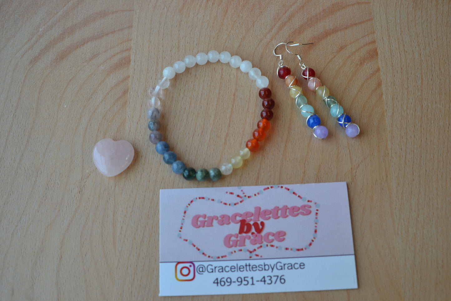 Radiant Rainbow Gemstone Set – Earrings & Bracelet for Balance, Light & Alignment