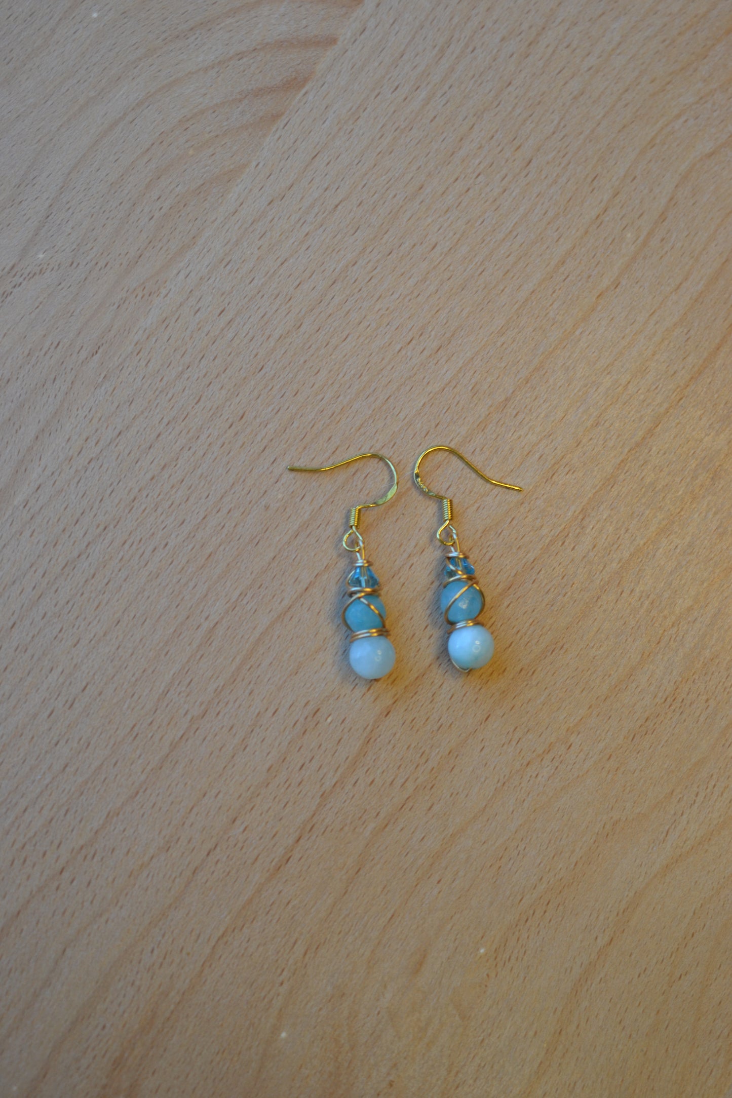 Aquamarine Tiered Earrings – Serenity in Gold (1.25")