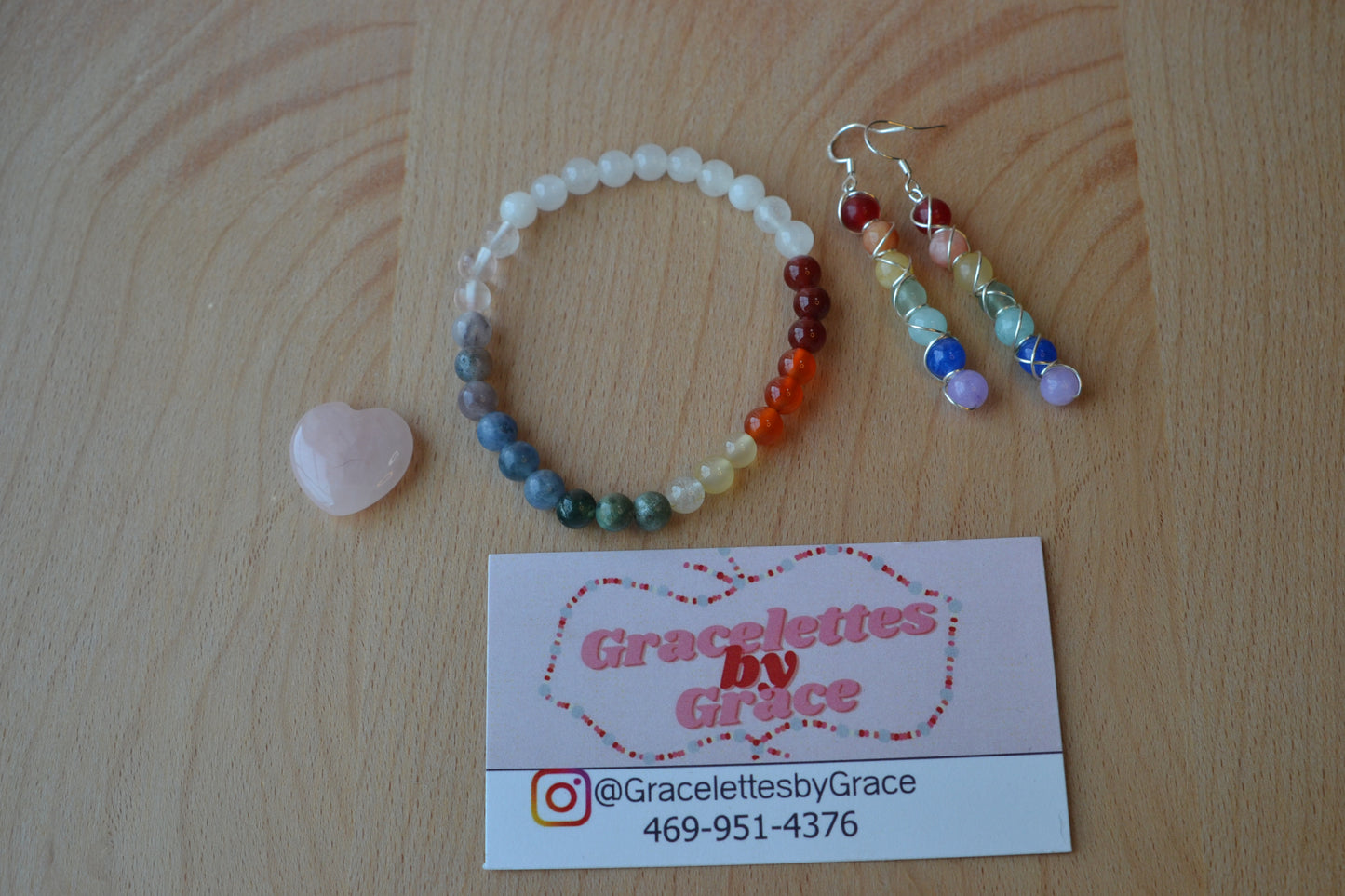 Radiant Rainbow Gemstone Set – Earrings & Bracelet for Balance, Light & Alignment