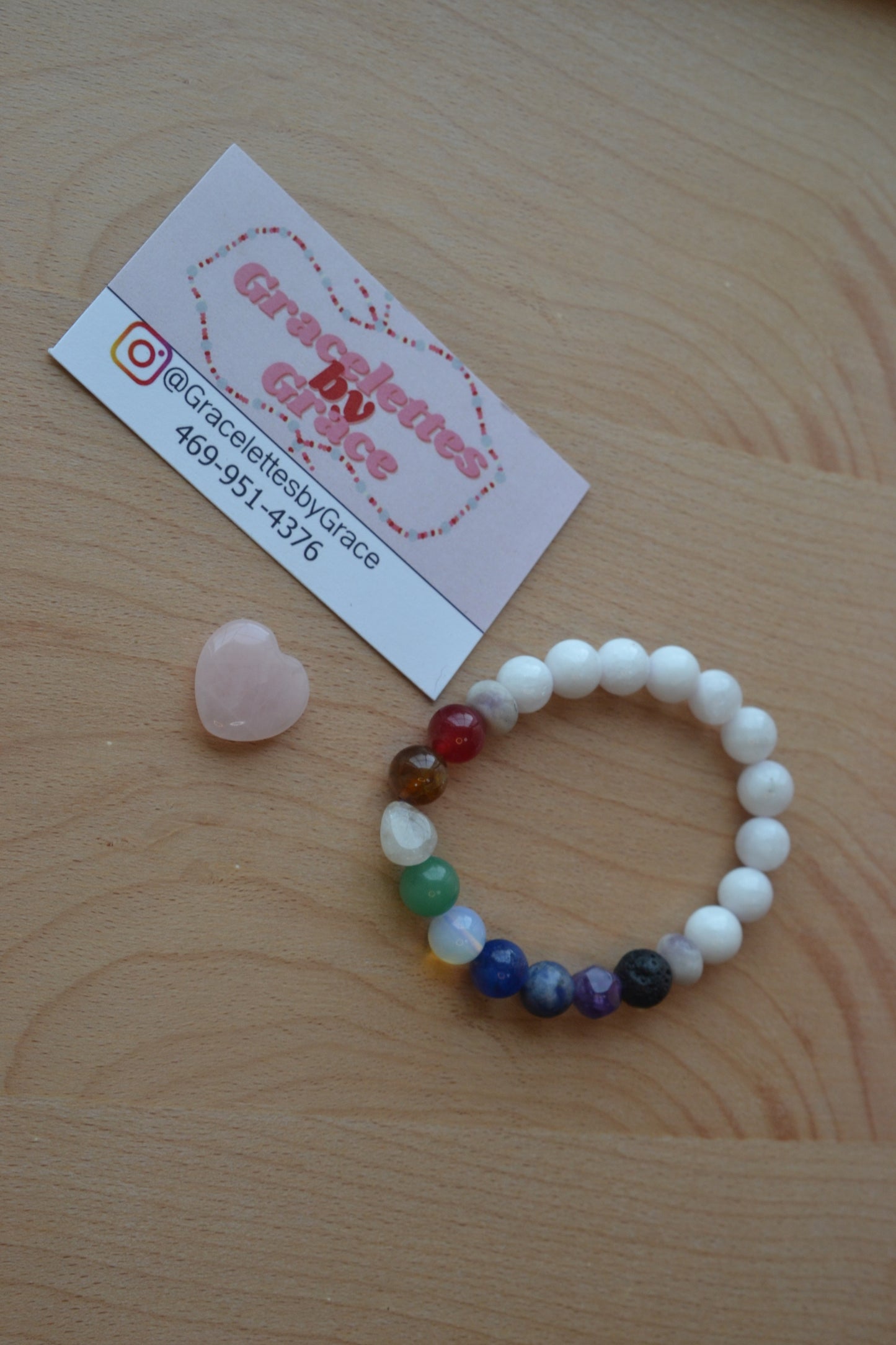 White Quartz & Rainbow Energy Bracelet – Super 7 Anchors & Full-Spectrum Power (8mm)
