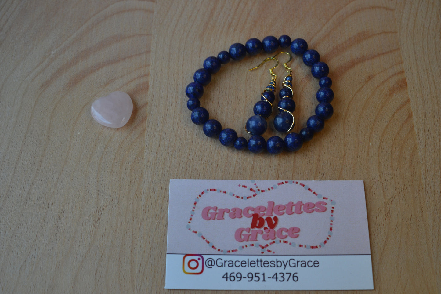 Lapis Lazuli Bracelet & Earring Set – Truth, Wisdom & Royal Radiance