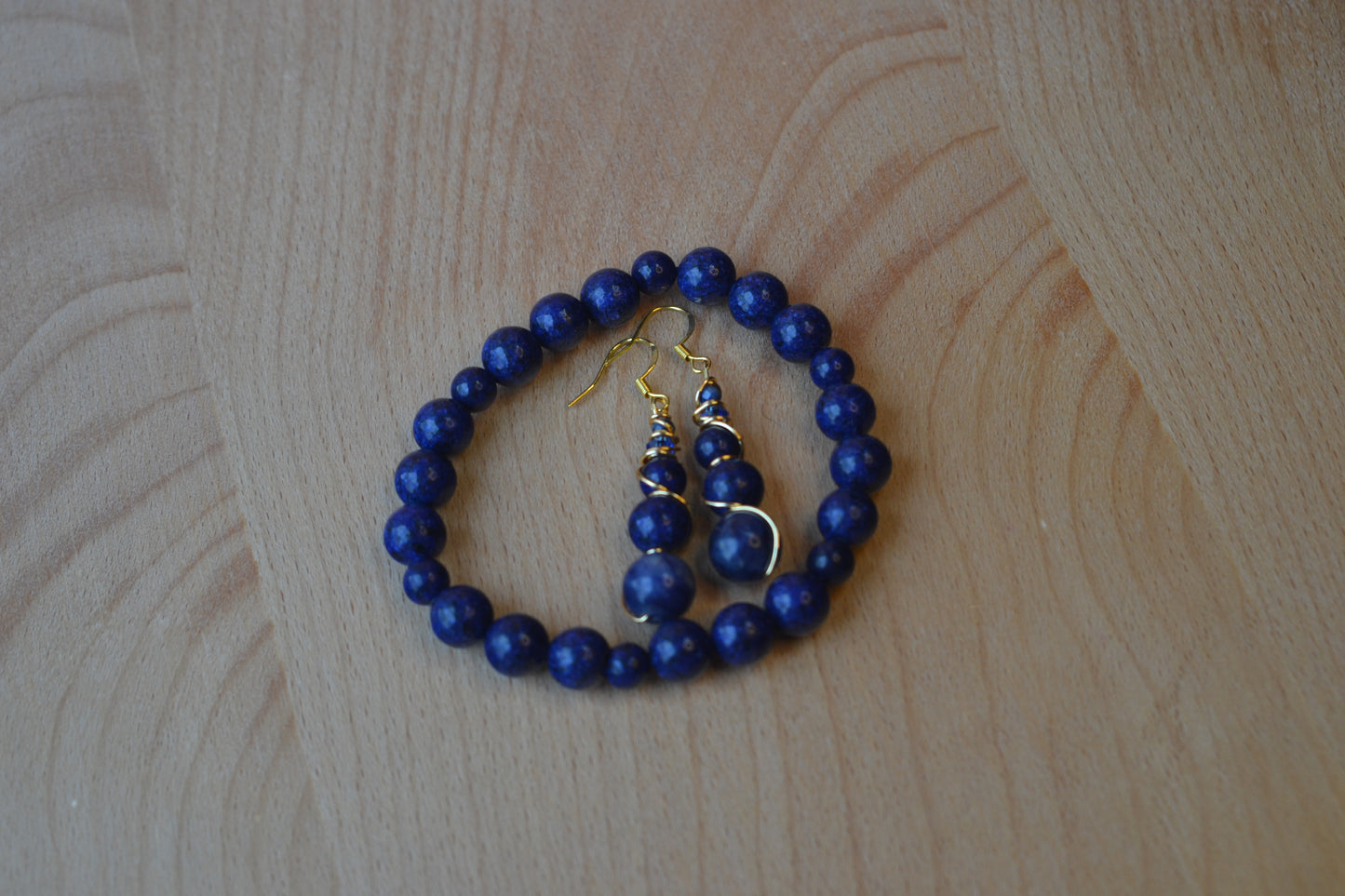 Lapis Lazuli Bracelet & Earring Set – Truth, Wisdom & Royal Radiance