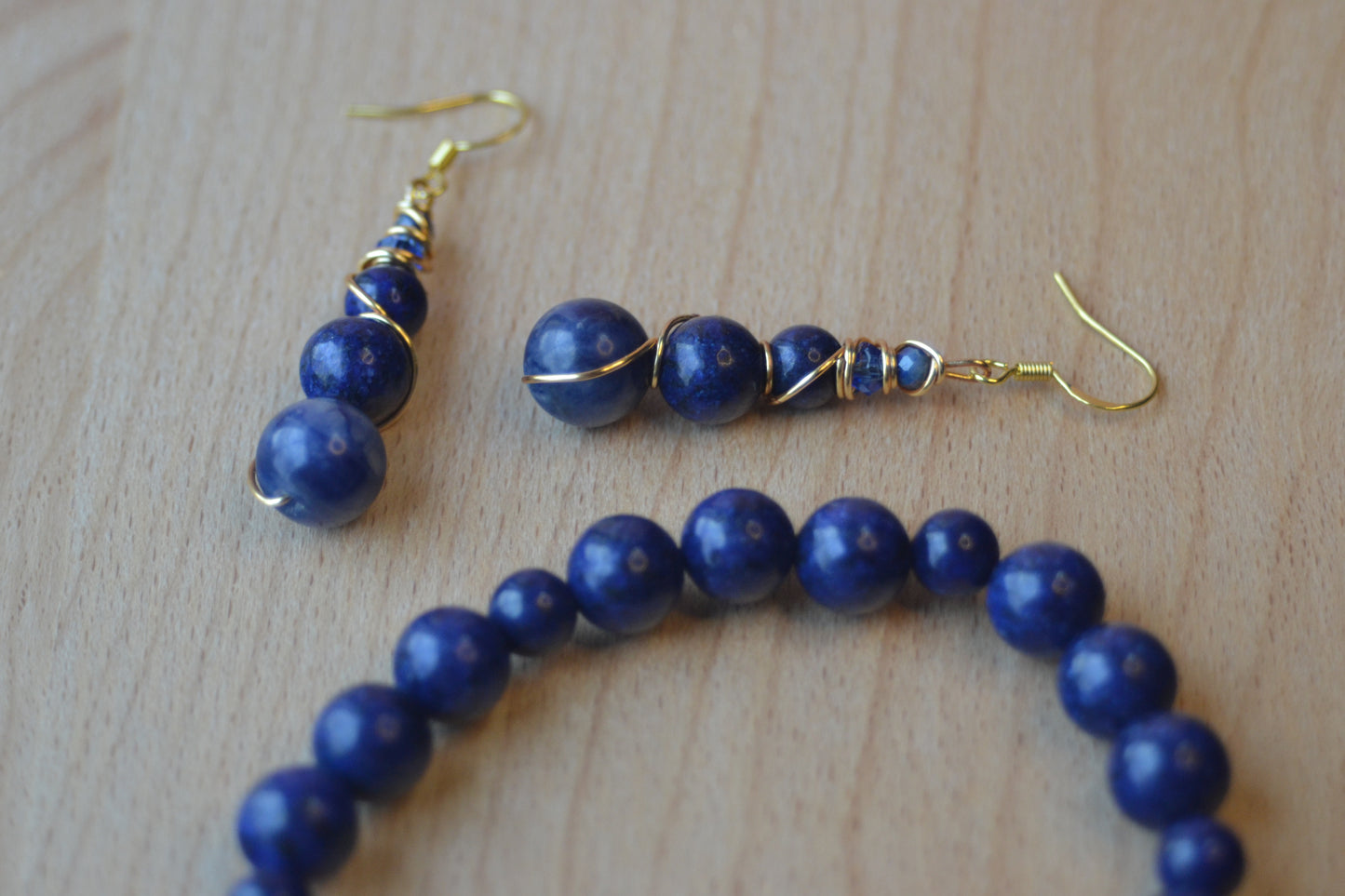 Lapis Lazuli Bracelet & Earring Set – Truth, Wisdom & Royal Radiance