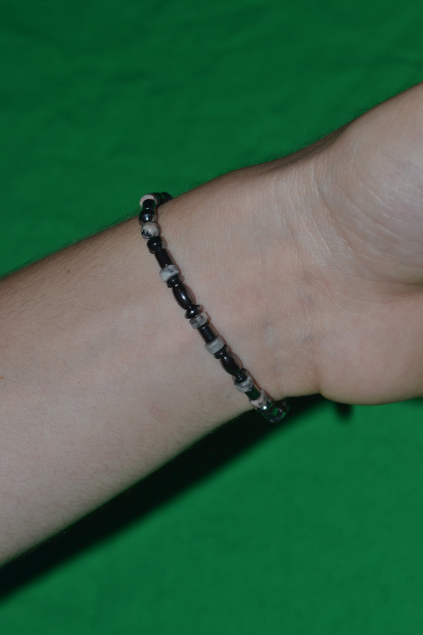 Hematite & Rhodonite Bracelet – Grounded Heart & Steady Strength (2mm)