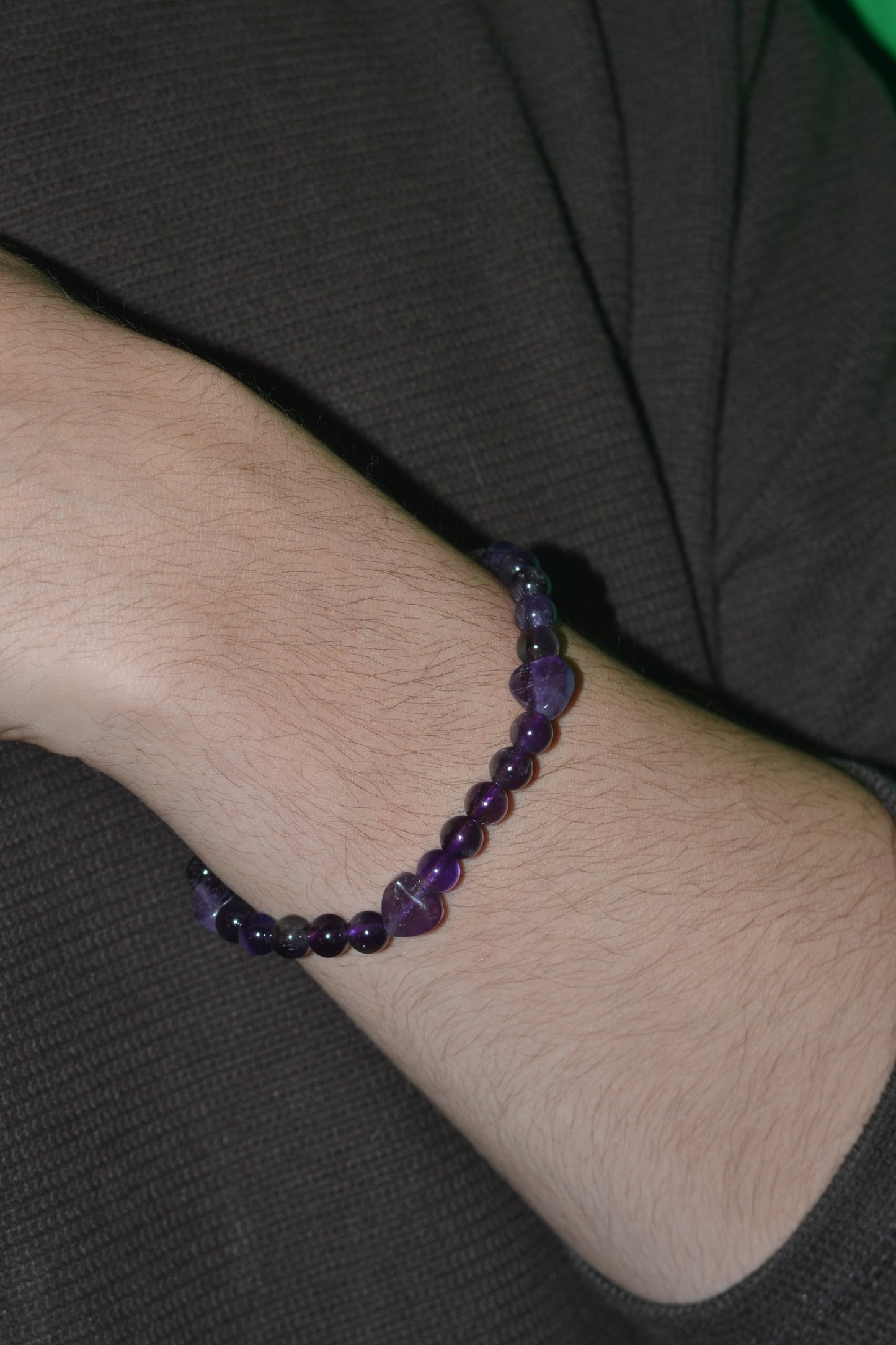 Amethyst Heart Bracelet – Calm, Love & Spiritual Clarity (4mm + 6mm)