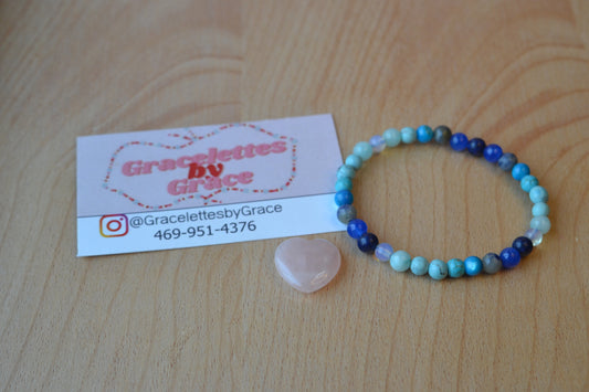 Ocean Mind Bracelet – 4mm Blues for Calm, Truth & Emotional Wisdom