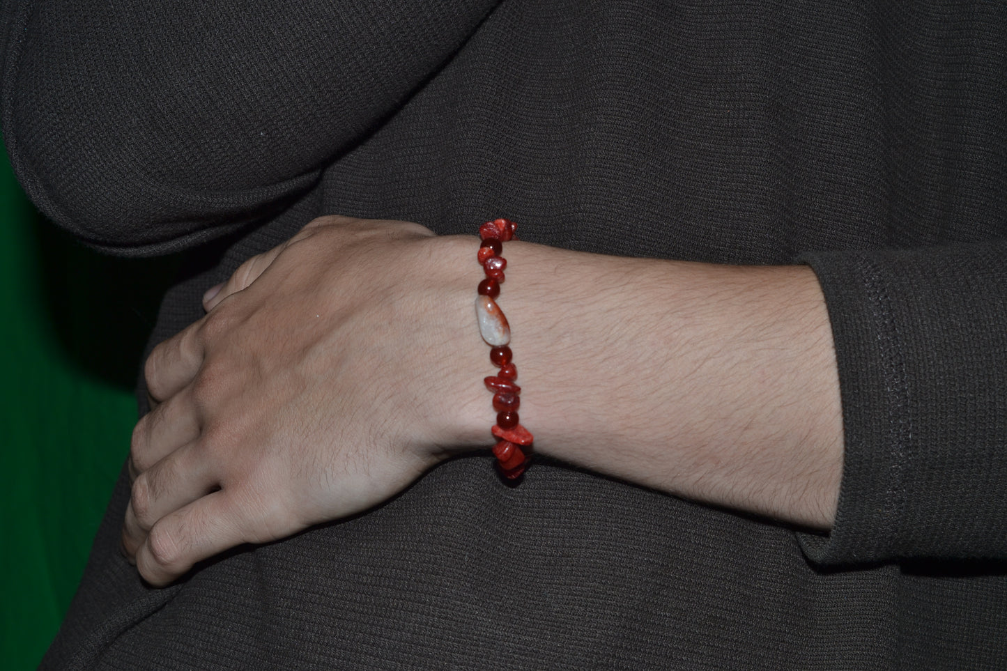 Cherry Quartz & Carnelian Power Bracelet – Masculine Energy for Grounding, Action & Strength