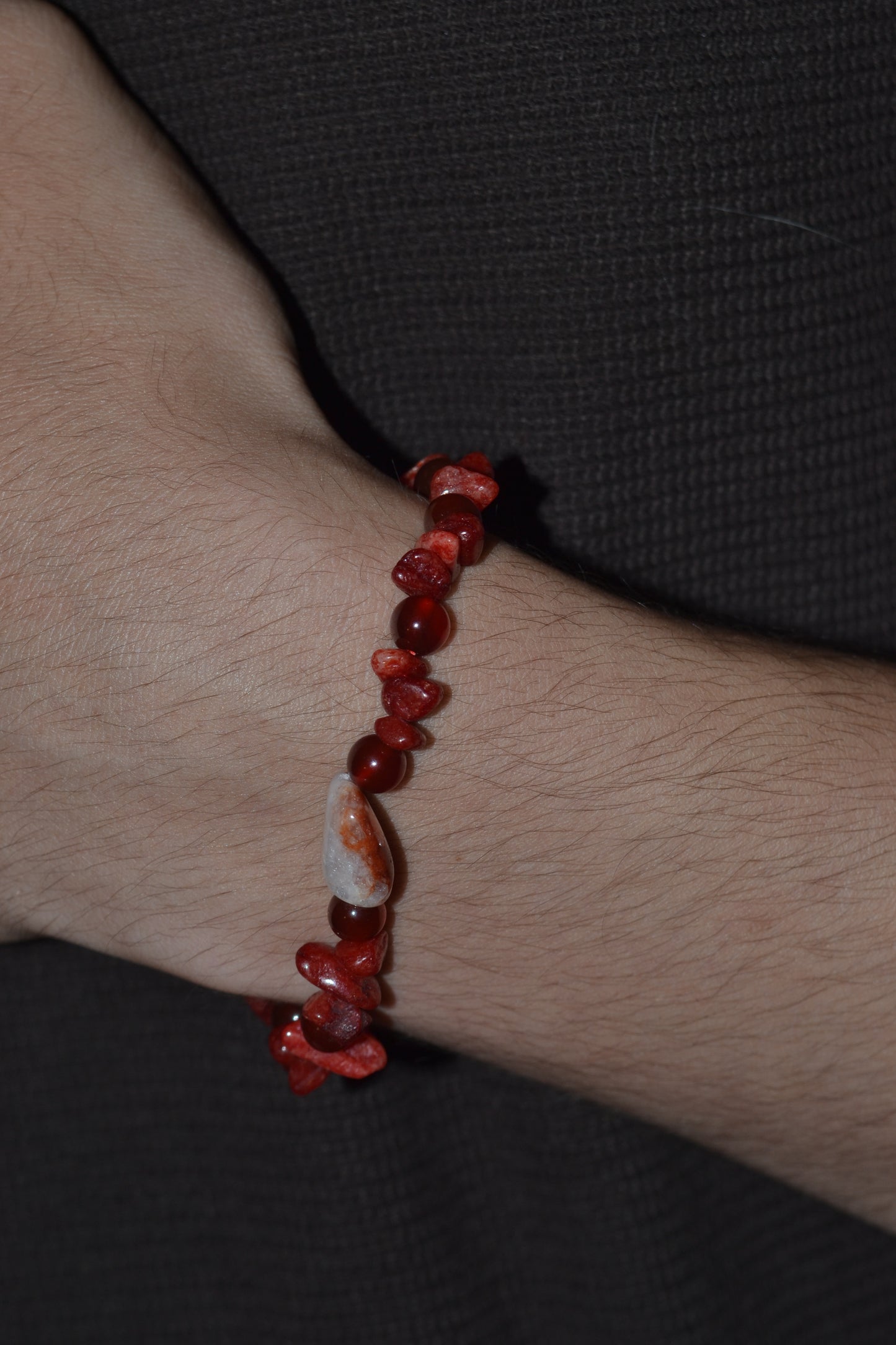 Cherry Quartz & Carnelian Power Bracelet – Masculine Energy for Grounding, Action & Strength
