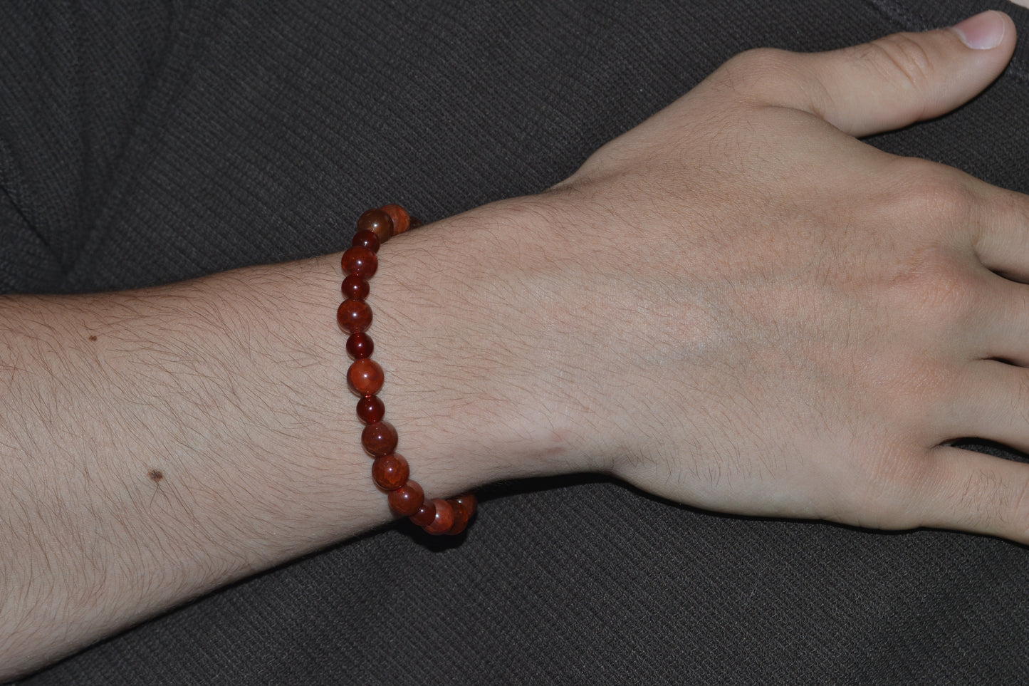 Fire Agate & Carnelian Bracelet – Grounding Masculine Energy & Vitality
